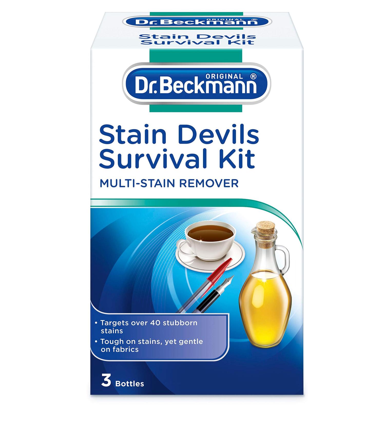 Dr. Beckmann Stain Devils Survival Kit - 2 x 50ml, 1 x 50g Stain Remover Set - Buy Online on GoSupps.com