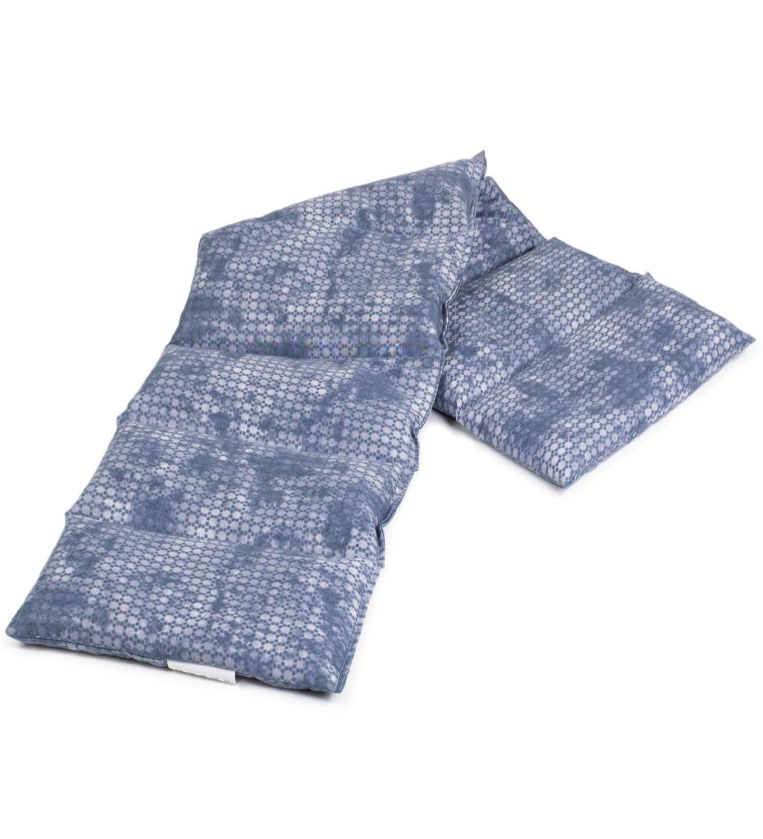 Grape Seed Pillow 75x20cm - Large 8-Chamber Heat Pad in Used-Look Grey-Blue | Buy Grain Pillow Online - Buy Online on GoSupps.com