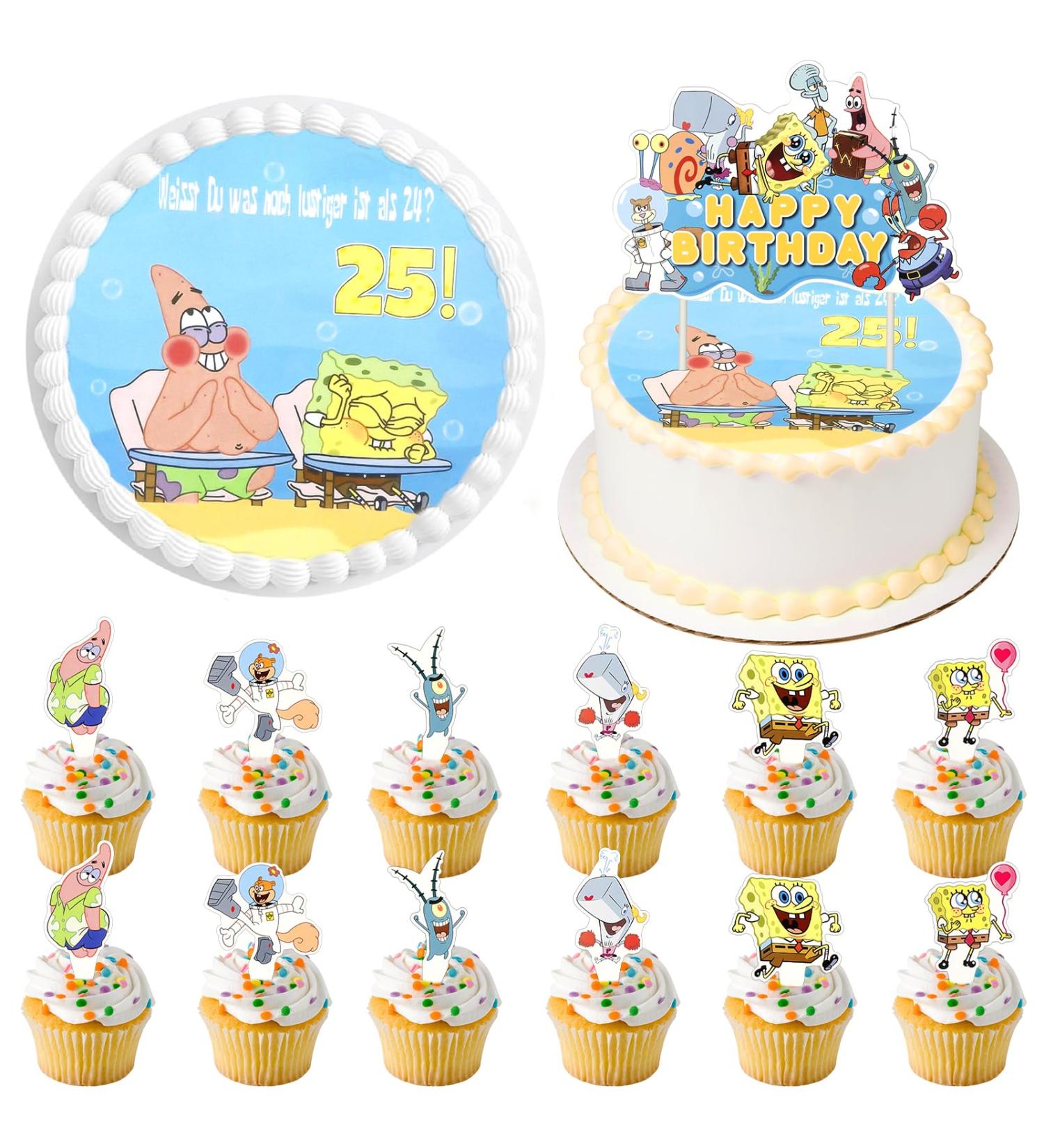 14 Piece Edible Cake Toppers for 25th Birthday | Colorful Cake Decorations & 25th Party Decor - Buy Online on GoSupps.com