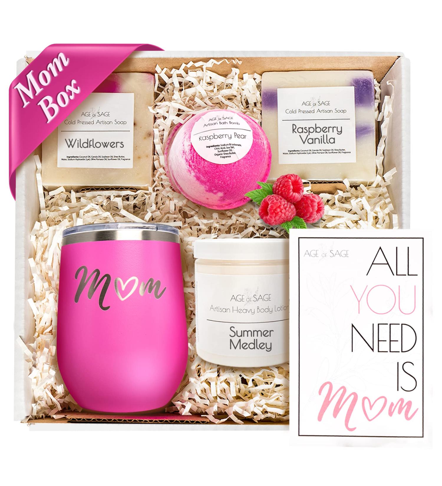 Mother's Day Gift Basket for Women - Handmade Soaps, Shea Butter Lotion, Bath Bomb & Tumbler Set - Perfect Mom Gift from Daughter - Buy Online on GoSupps.com