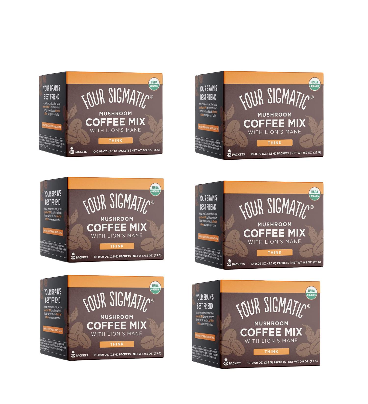  Four Sigmatic SIGMATIC FSF Oven Pack of 6 Lion's Mane and Chaga Mushroom Coffee Bags 10 sachets - Buy Online on GoSupps.com