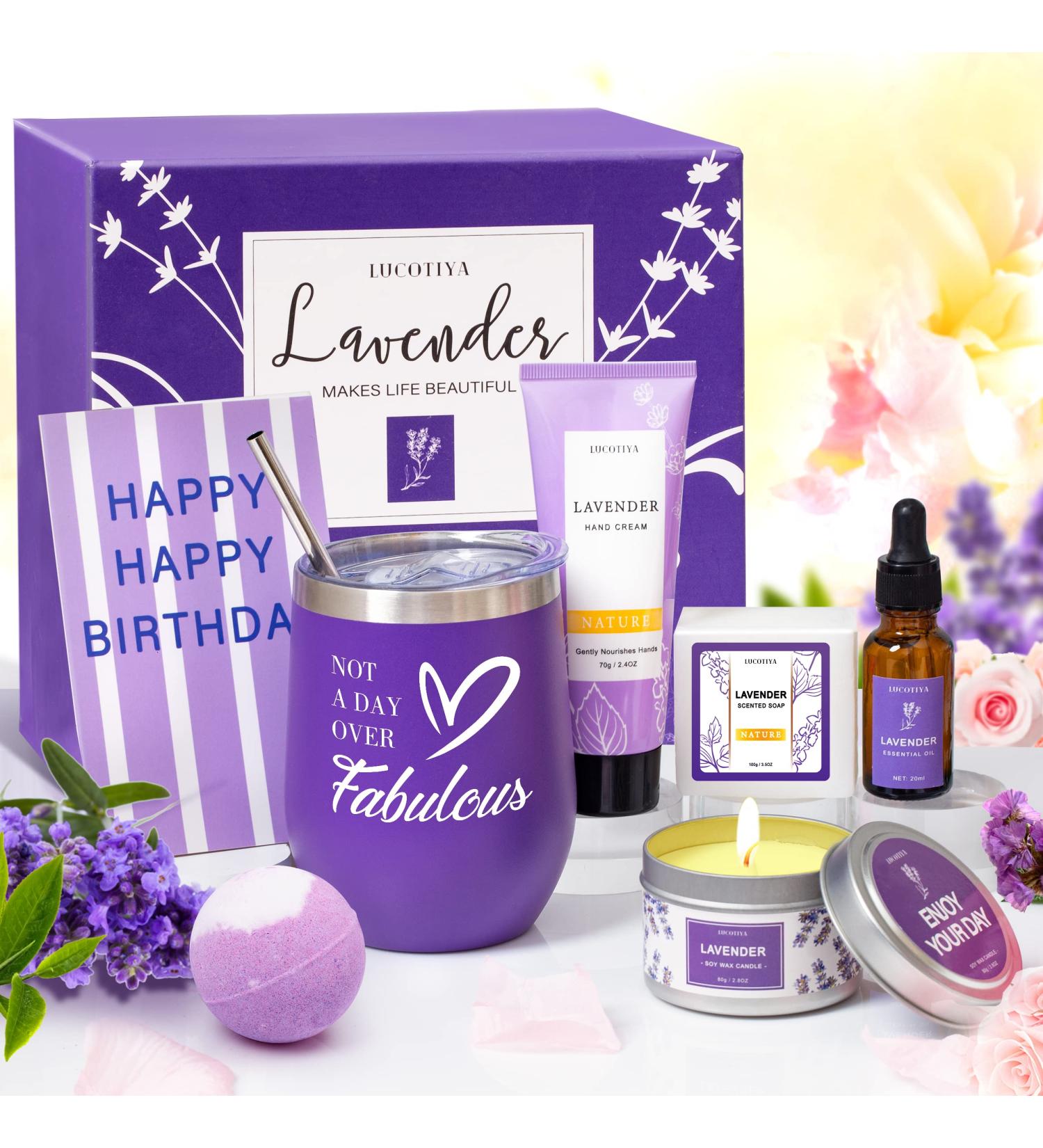 Birthday Gifts for Women Best Friends Spa Gifts Baskets for Female Unique Bath and Body Works Gifts Set Lavender Self Care Gifts Purple Relaxing Inspirational Gifts for Mom Grandma Teacher - Buy Online on GoSupps.com