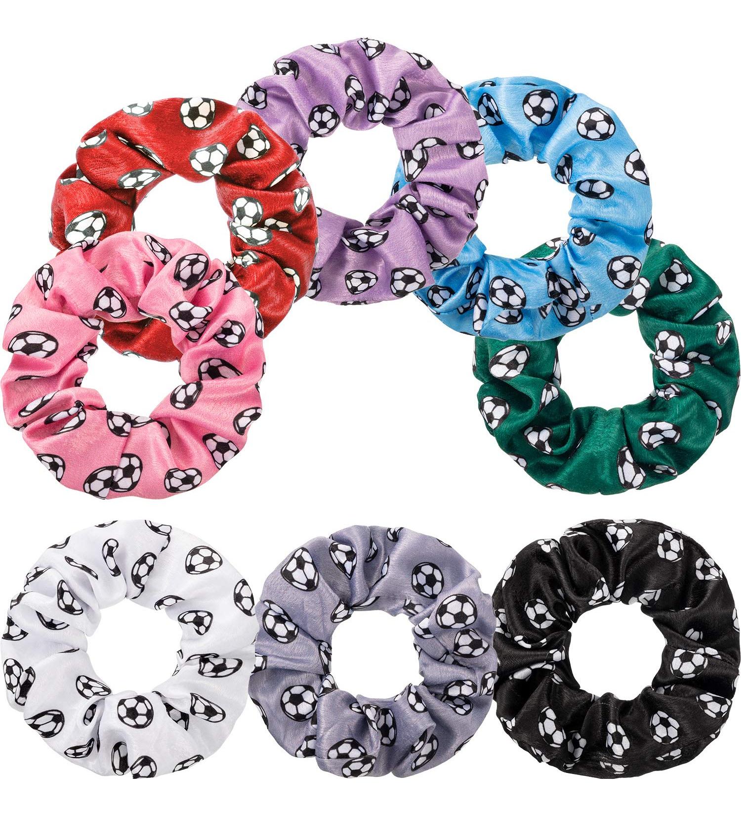 WILLBOND 8-Piece Soccer Hair Scrunchies Set | Elastic Hair Ties for Girls, Players, Coaches | Sport Hair Accessories Perfect Soccer Gift - Buy Online on GoSupps.com