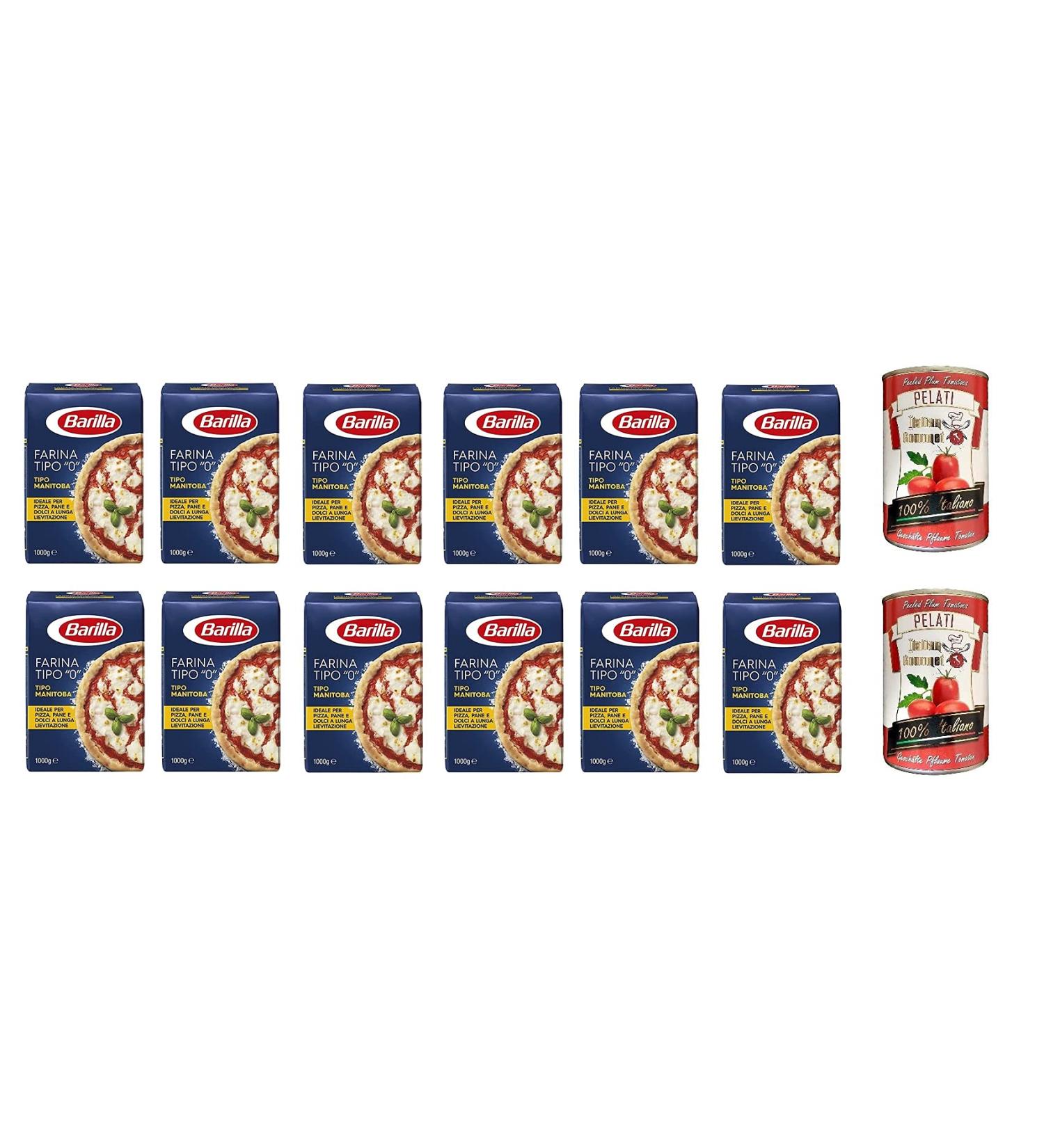  Italian Gourmet E.R. Barilla Type "0" Napoli Pizza Flours 1 kg + 100% Italian Tomato Boxes 2 x 400 g Pack of 12 - Buy Online on GoSupps.com