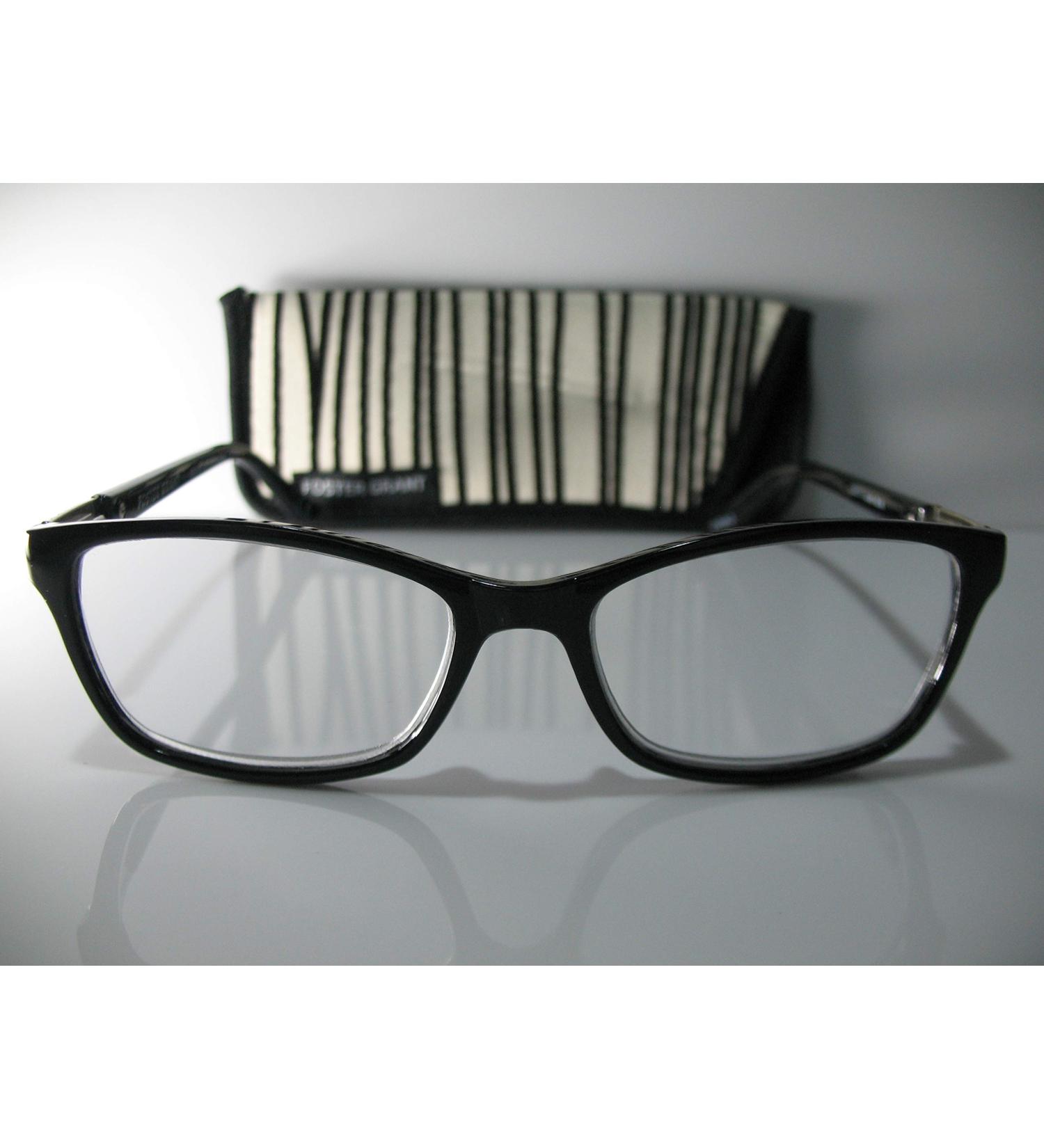 Foster Grant Jules Women's Black & White Fashion Reading Glasses +2.00 with Case - Stylish & International Shipping Available - Buy Online on GoSupps.com