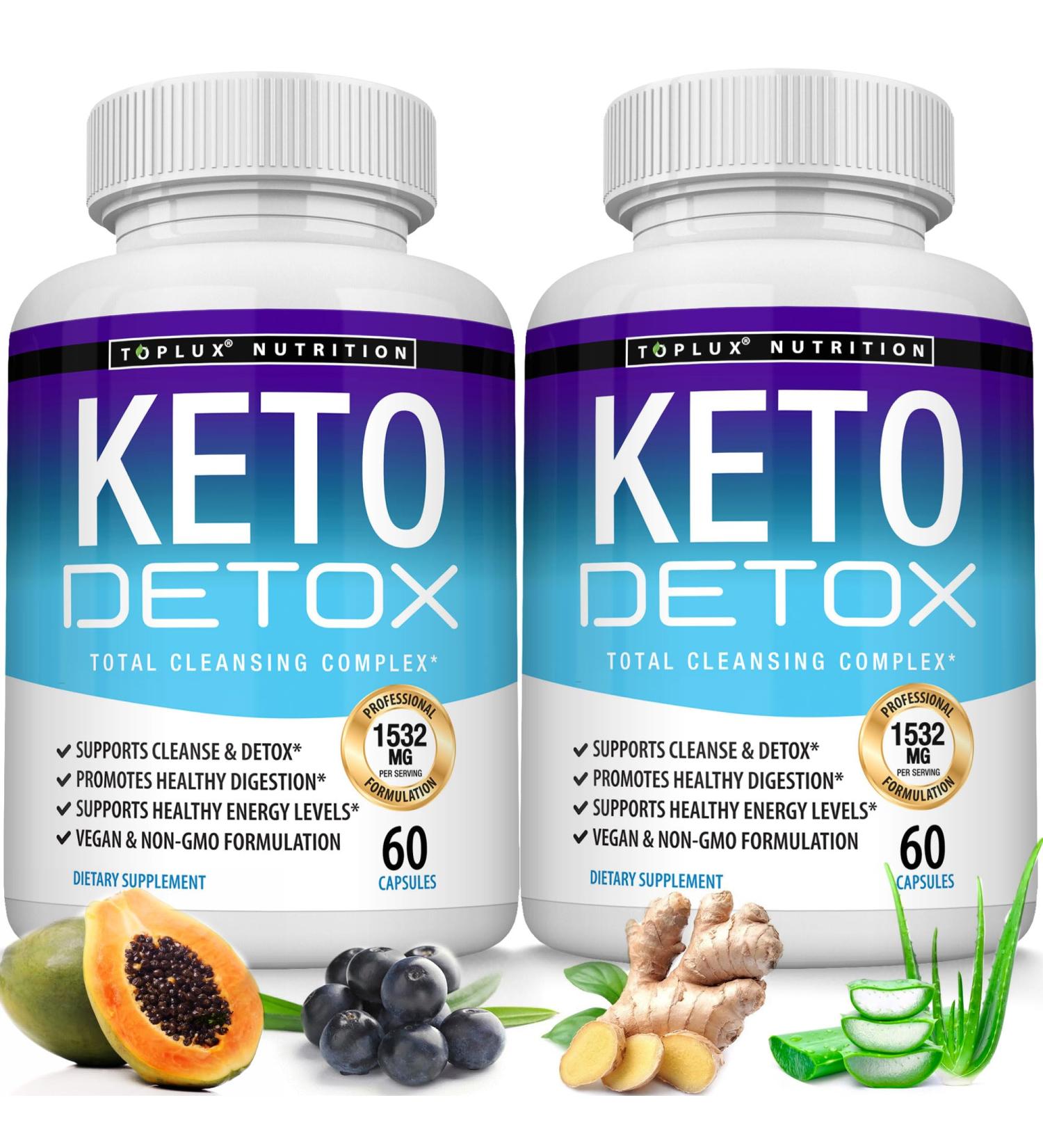Toplux Keto Detox Pills Advanced Cleansing Extract 1532 Mg Natural Acai Colon Cleanser Formula Flush Toxins & Excess Waste for Men Women 60 Capsules Supplement 60 Count (Pack of 2) - Buy Online on GoSupps.com
