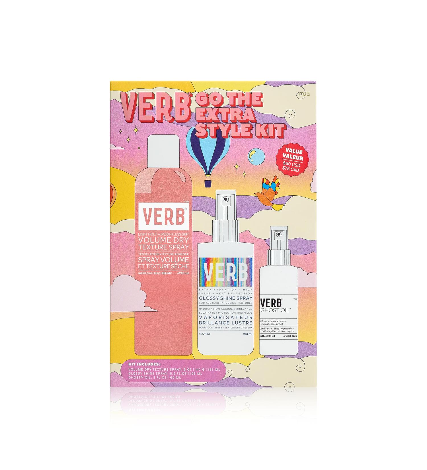 VERB Go the Extra Style kit with Weightless Formulas to Add High Shine and Added Volume Get Great Hair On the Go - Buy Online on GoSupps.com