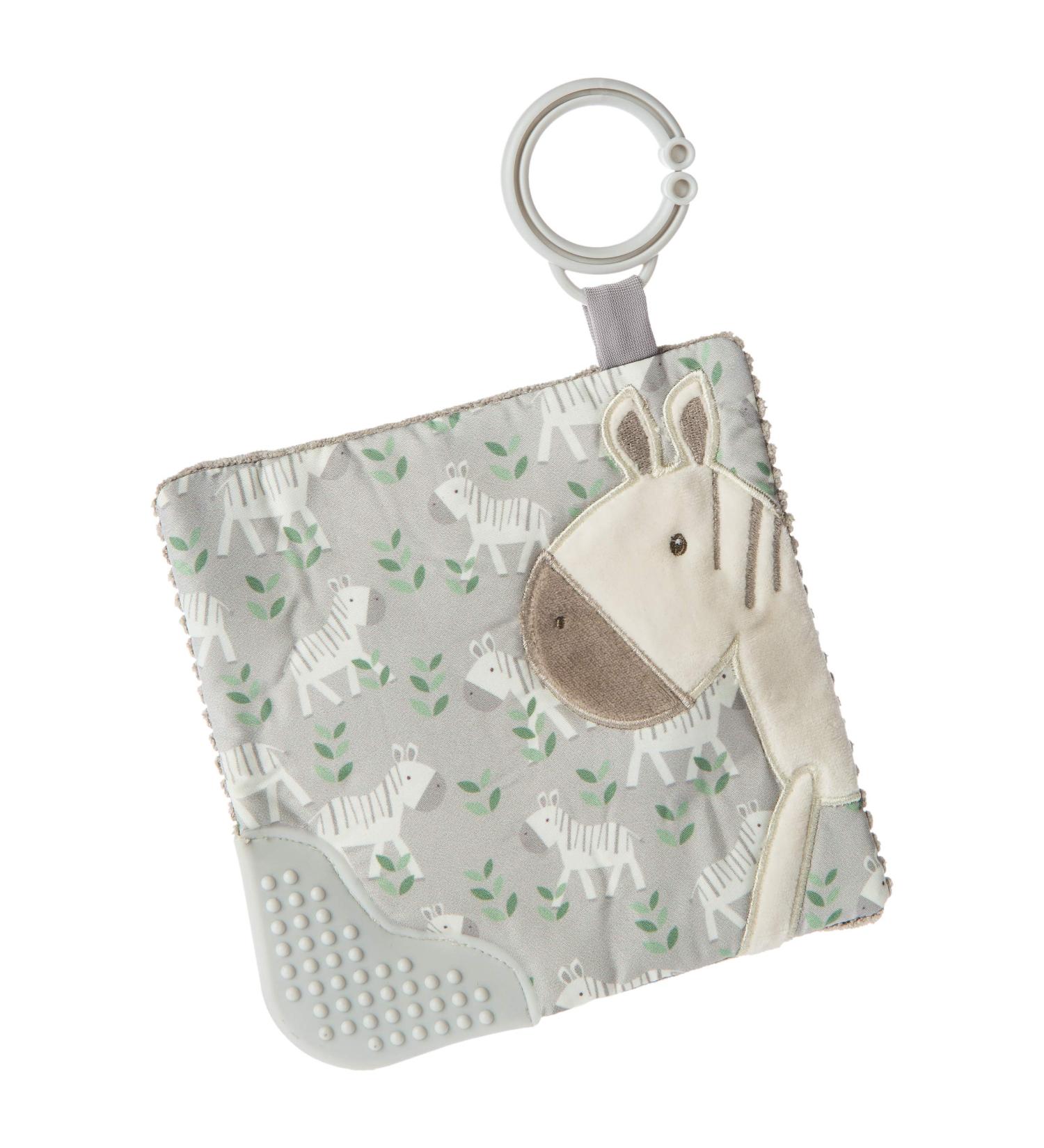 Mary Meyer Afrique Zebra Crinkle Teether Toy with Baby Paper and Squeaker - 6 x 6 Inches - Buy Online on GoSupps.com
