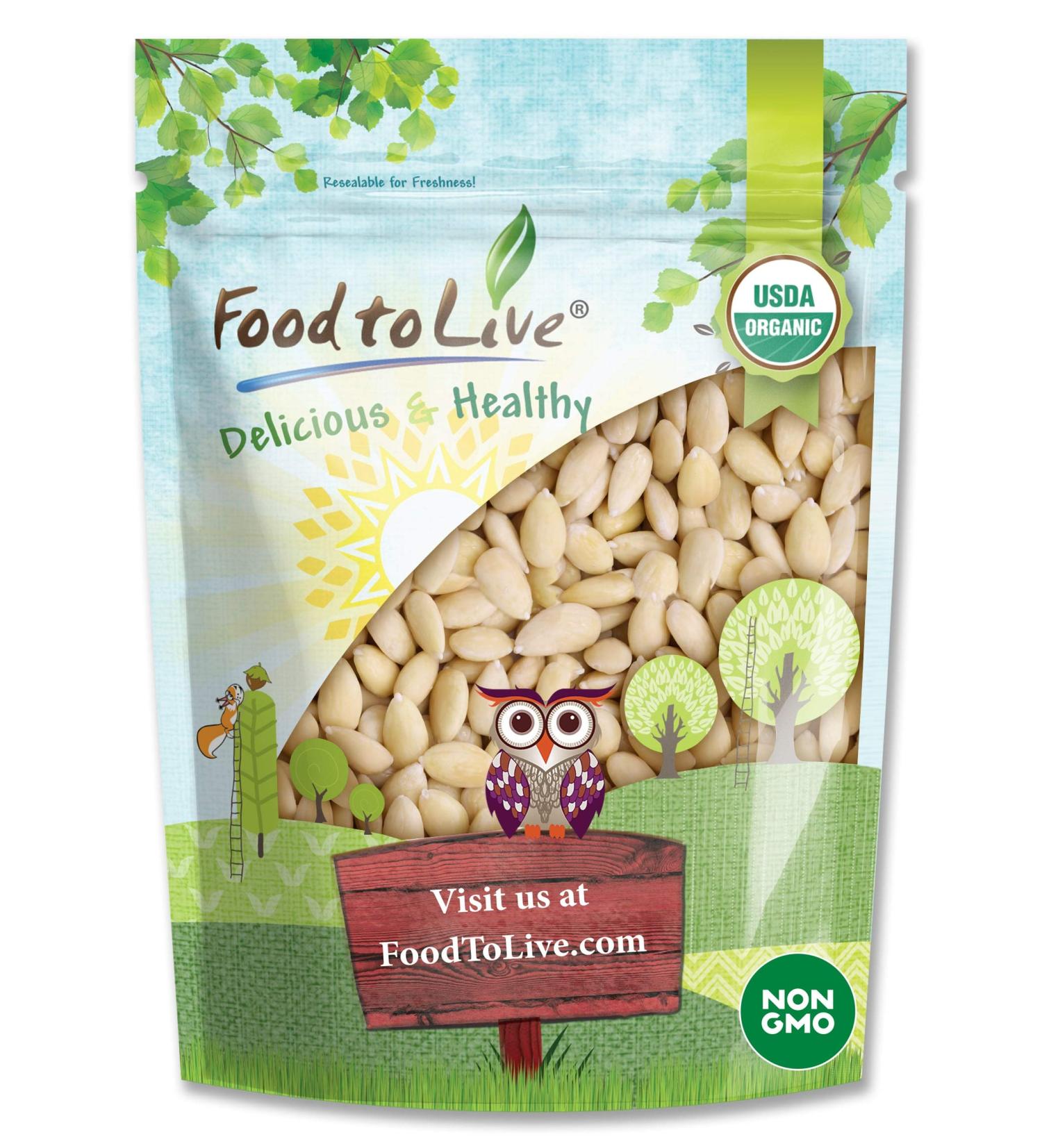 Organic Blanched Whole Almonds 1.5lbs - Non-GMO, Raw, Unsalted | Keto, Paleo, Kosher | High Protein, Fiber & Nutrients | 1.5lb Pack - Buy Online on GoSupps.com