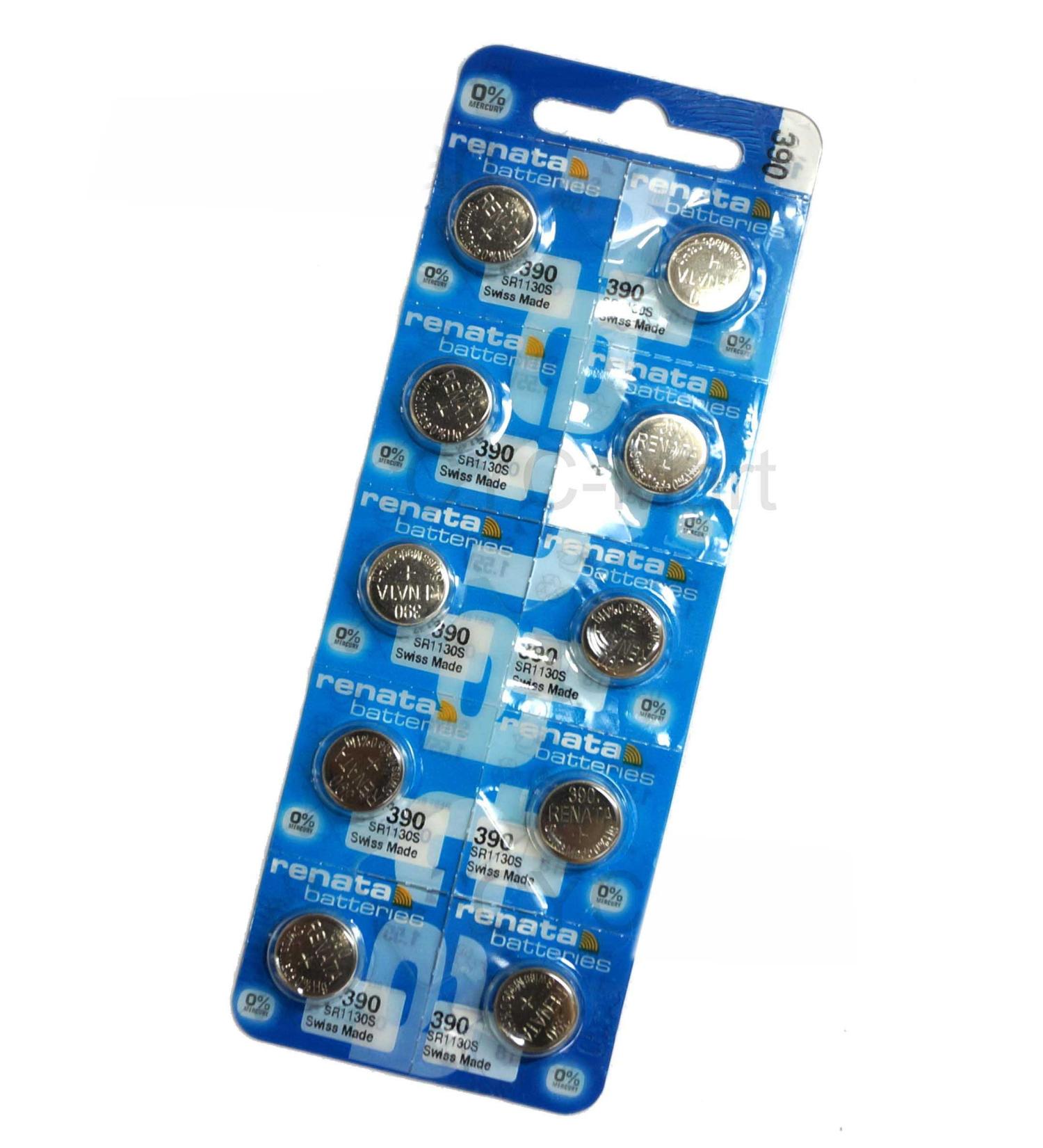 Renata #390 Silver Oxide Battery - 10 Pack (390-10)