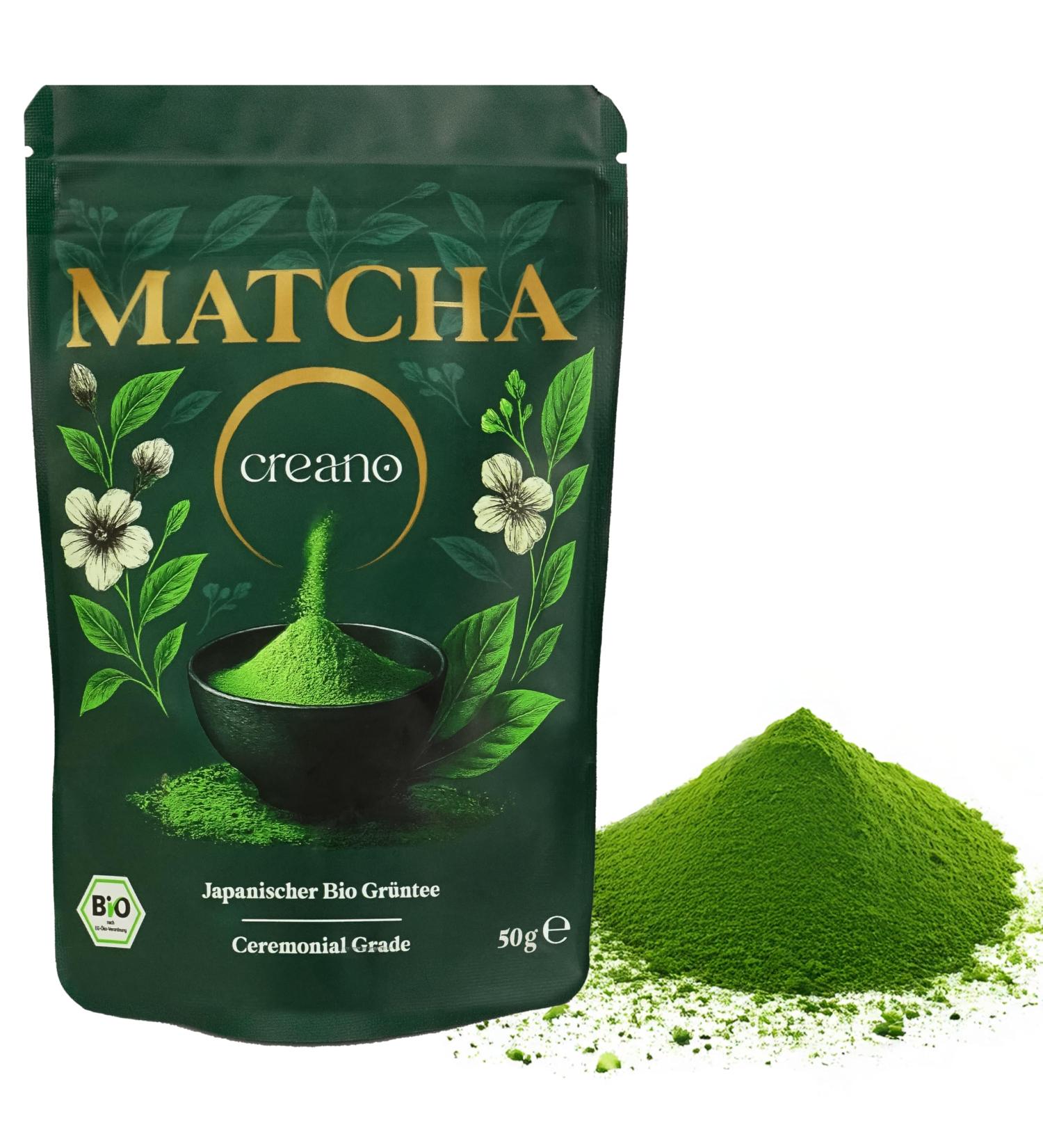 Creano Bio-Matcha C r monial 50g Th vert japonais moulu haut de gamme pour les c r monies traditionnelles le matcha latte pour d gustation pure* - Buy Online on GoSupps.com