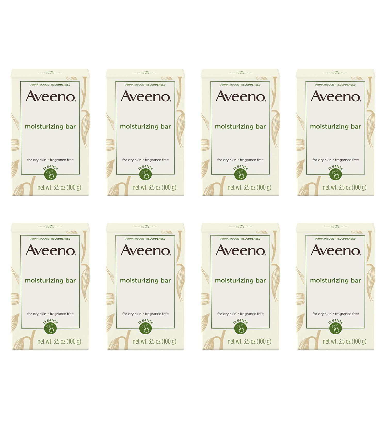 Aveeno Fragrance-Free Moisturizing Bar Soap with Nourishing Oat | 3.5 oz (100 g) - Buy Online on GoSupps.com