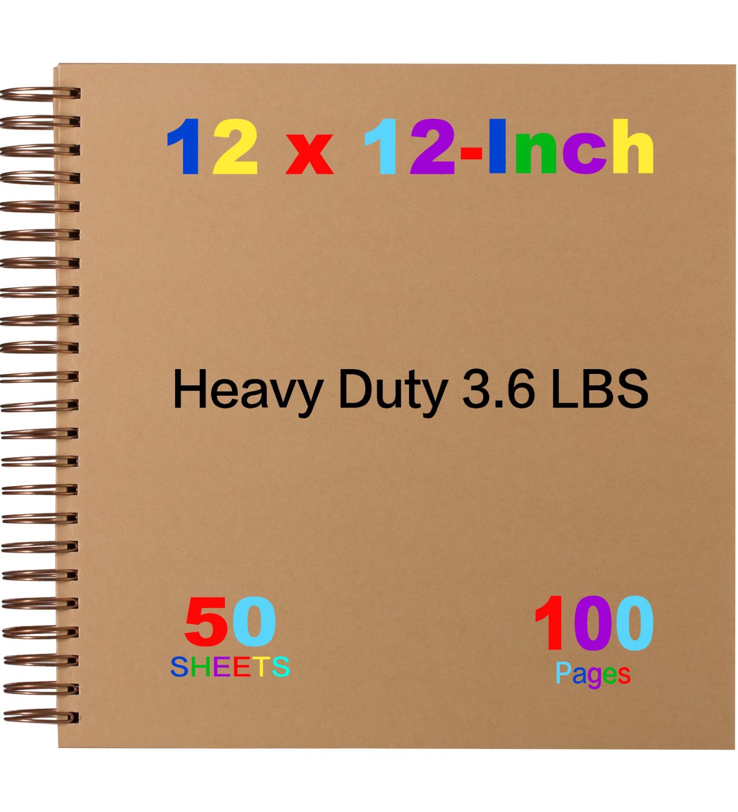 12x12 Large Scrapbook 3.6 LBS Heavy Duty Scrapbook Album | Scrapbook Photo Album | Kraft Hardcover Notebook with 50 Sheet | Use as Photo Album  Baby Book  SketchBook|12x12 Inch 100 Page - Buy Online on GoSupps.com