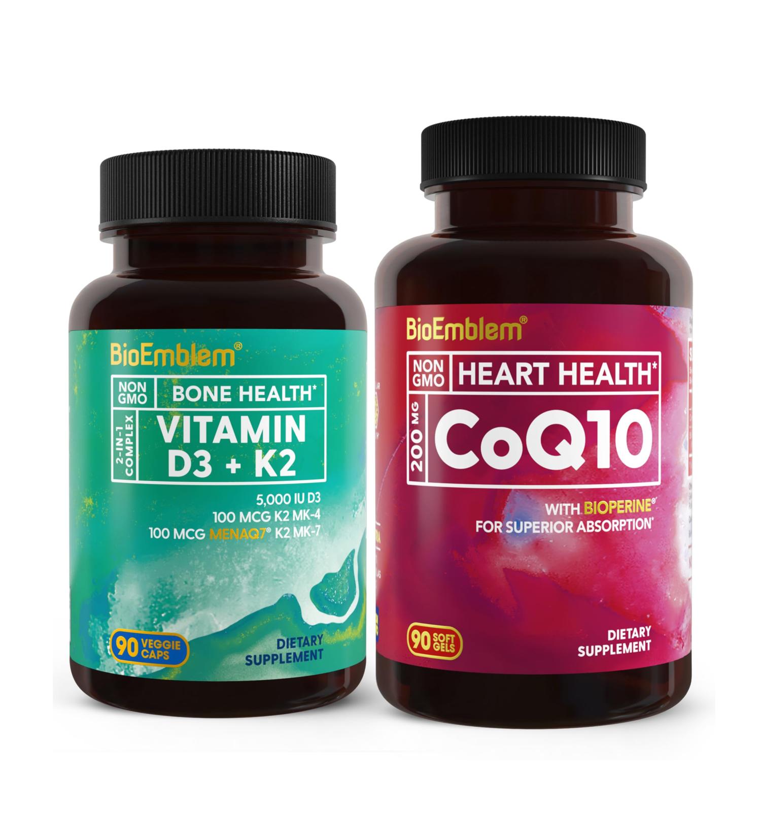 BioEmblem Vitamin D3 K2 Capsules CoQ10 - Buy Online on GoSupps.com
