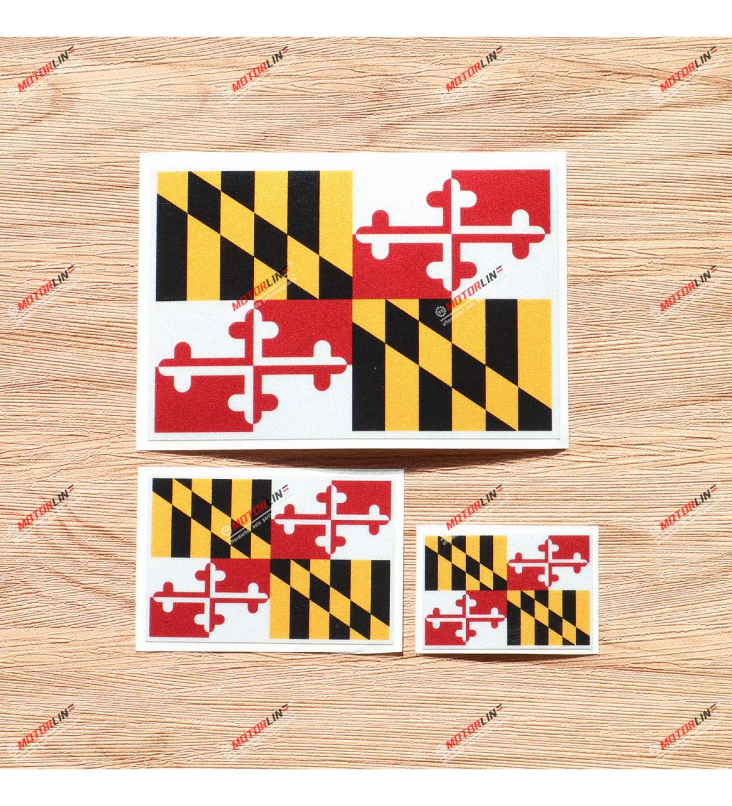 Maryland State Flag Vinyl Decal Sticker 3 Pack - Reflective 2, 3, 5 - Car Boat Laptop Cup Phone - Buy Online on GoSupps.com