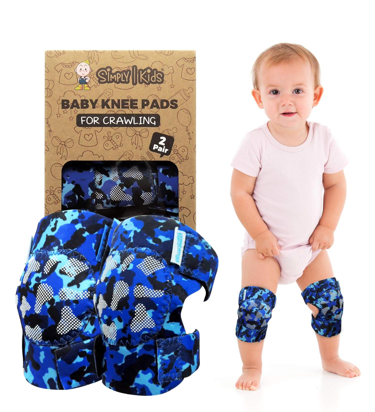 Simply Kids Baby Knee Pads for Crawling (2 Pairs) - Ocean Camo | Toddler Infant Knee Protector (2nd Gen) - Buy Online on GoSupps.com