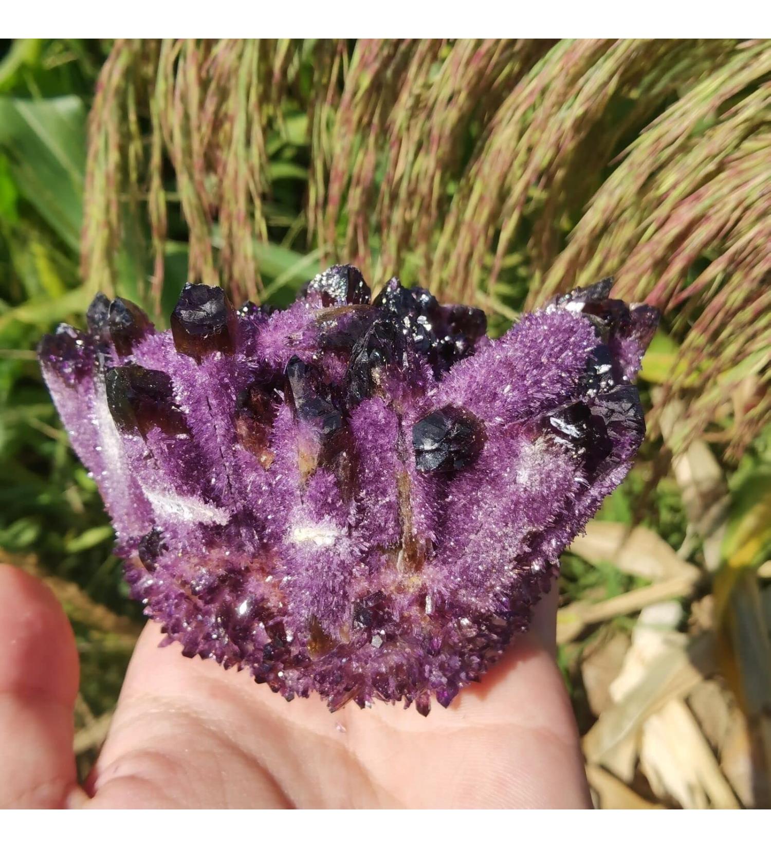 Amethyst Stone Amethyst Cluster Quartz Crystal VUG Specimen Reiki 1pc Natural Stones and Minerals - Buy Online on GoSupps.com