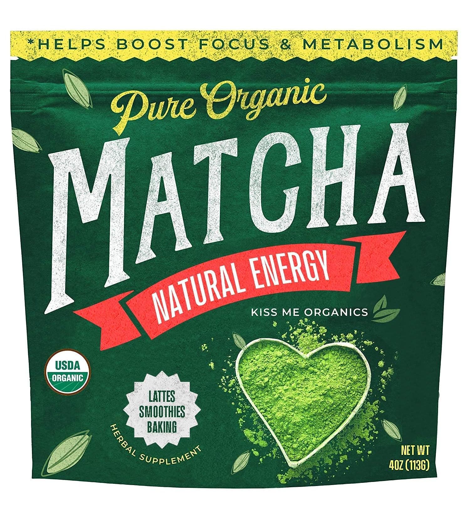Kiss Me Organics Matcha Green Tea Powder - Premium 4oz | Antioxidant Rich & Organic - Buy Online on GoSupps.com