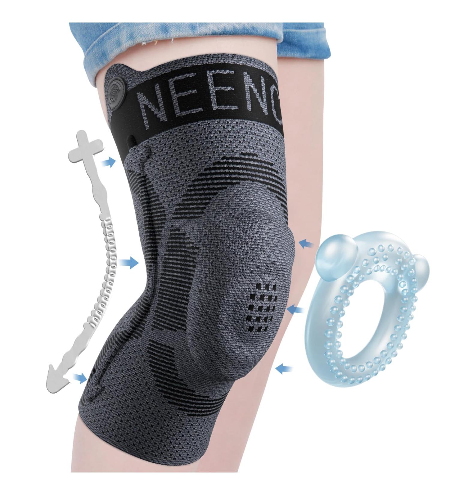 NEENCA Kids Knee Brace Sleeve - Youth Compression Support for Boys & Girls | Patella Gel Pad & Side Stabilizers | FSA/HSA Approved - Large Black - Buy Online on GoSupps.com