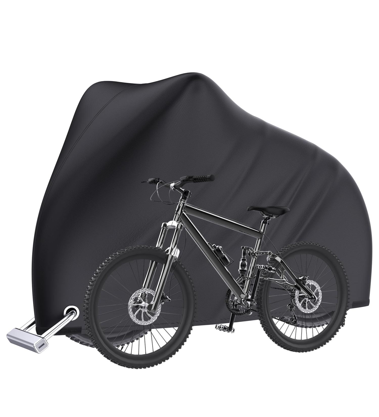 Waterproof Bicycle Cover - Durable 190T Protection Against Snow Dust & Rain - Bicycle Garage Cover with Castle Holes - 200x70x110cm with Carry Bag - Buy Online on GoSupps.com