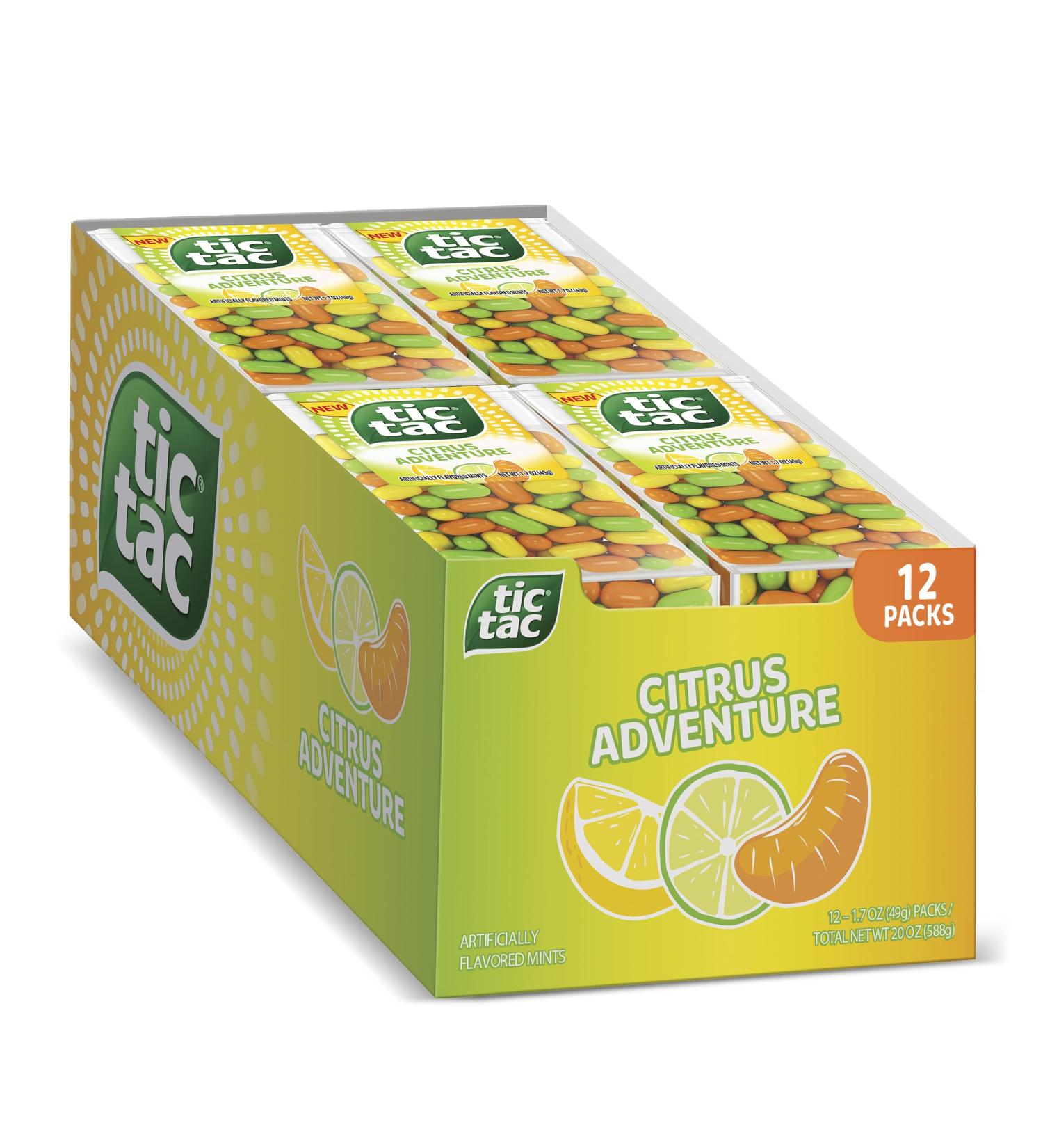 Tic Tac Citrus Adventure Mints 12 pi ces rafra chissement en d placement farces de bas de No l 50 ml chacune - Buy Online on GoSupps.com