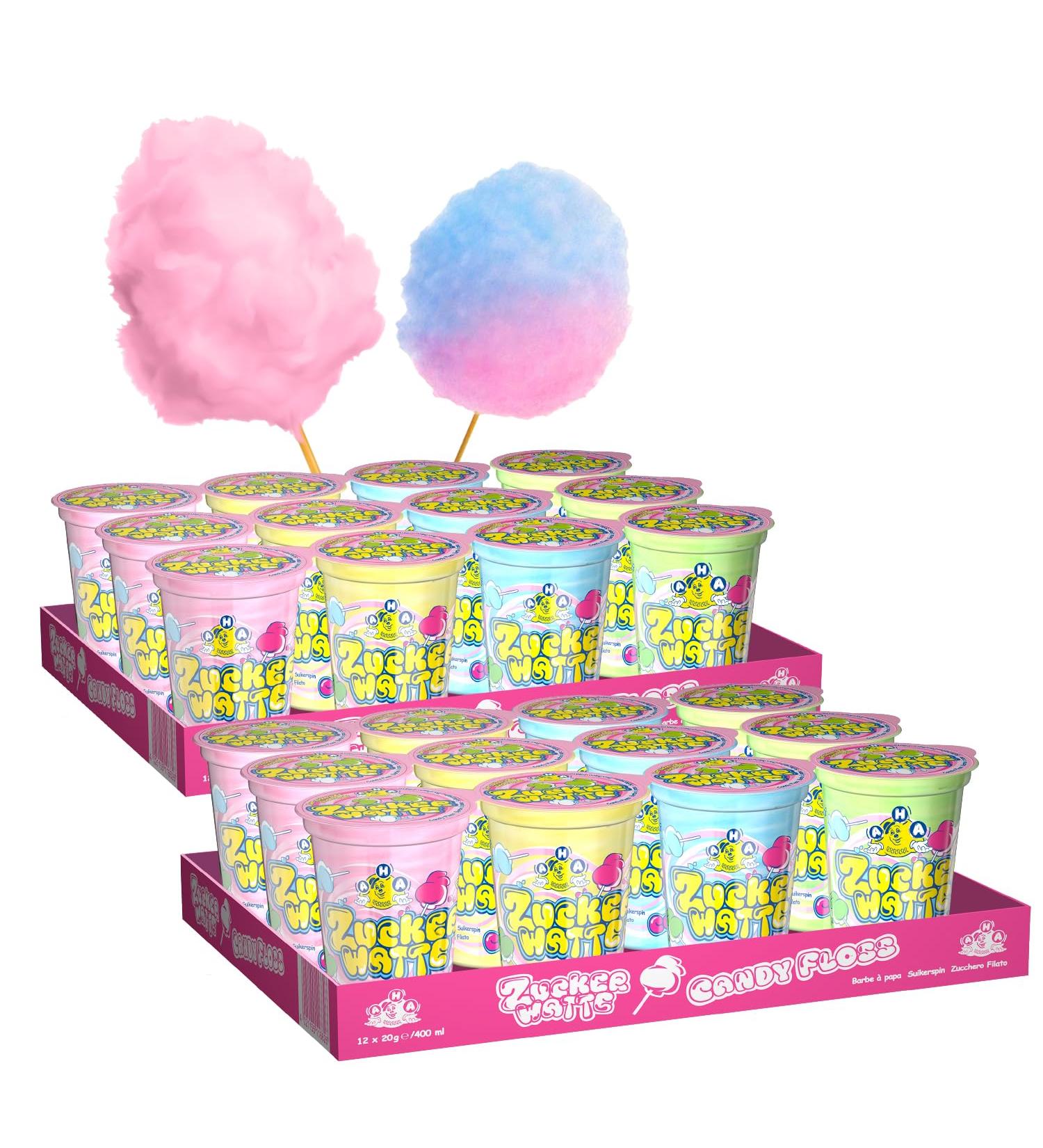 Premium Aha Cotton Candy - 24 Pack (4 Colorful Flavors) - Perfect for Summer Birthdays & Carnivals - Worldwide Shipping Available - Buy Online on GoSupps.com