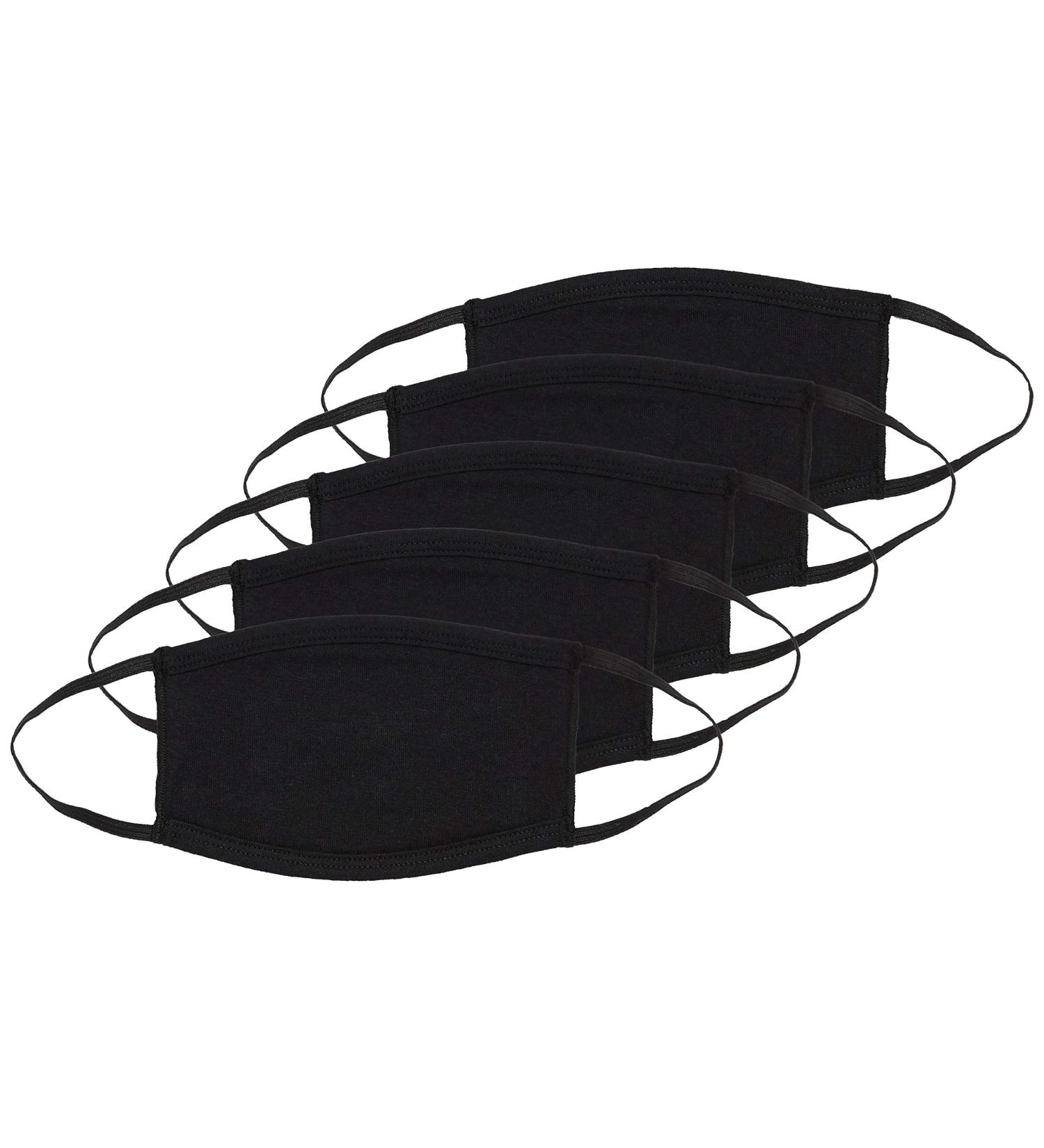 Oscar Apparels Kids Reusable Face Mask 100% BCI Cotton with Elastic Loop (5 Pack) 5 Count (Pack of 1) Black - Buy Online on GoSupps.com
