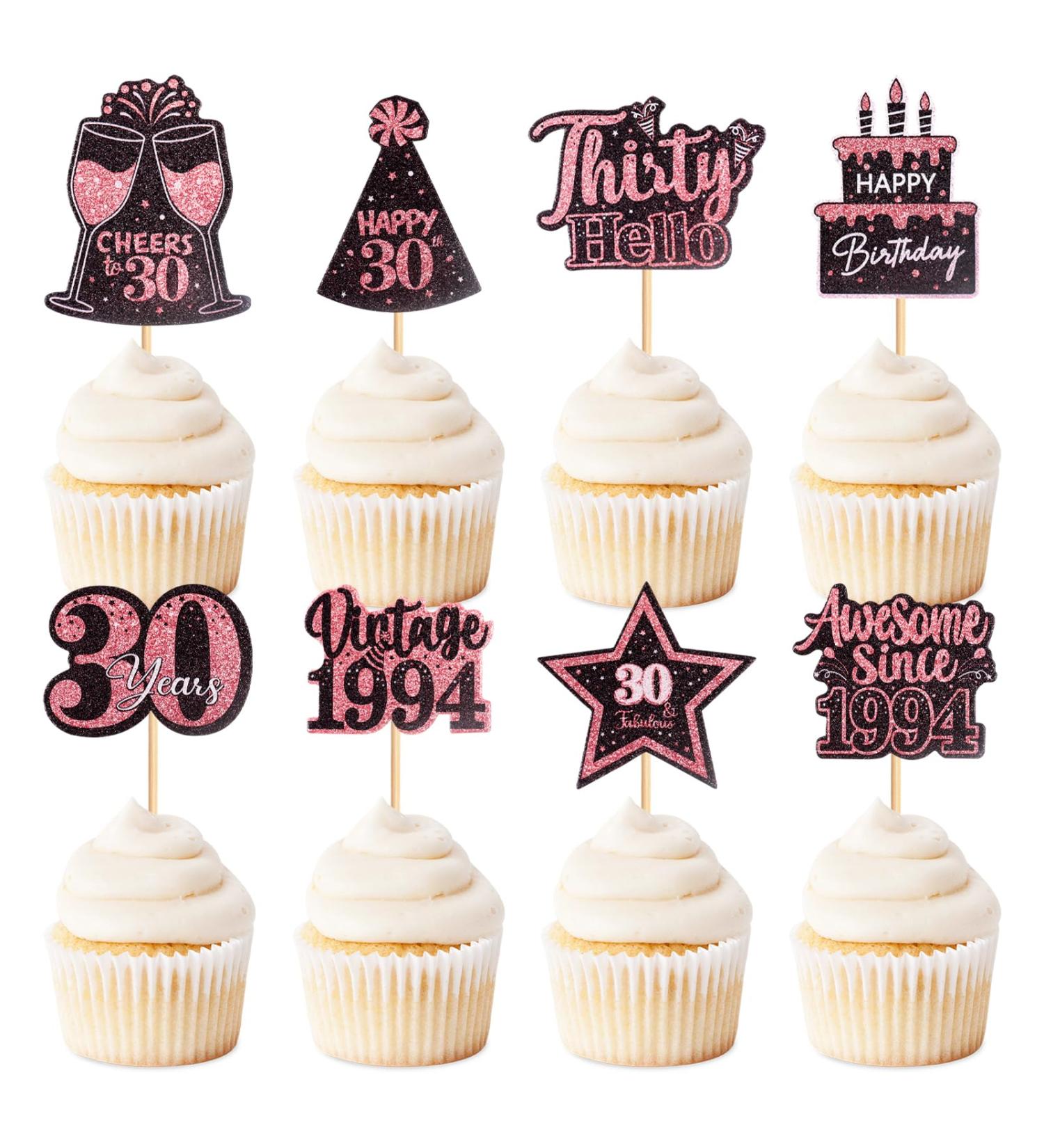 Keaziu 24 Pack Vintage 1994 Cupcake Toppers Happy 30th Cheers to 30 Cupcake Toppers Picks Thirty Hello Awesome since 1994 Cupcake Toppers 30 Years Happy Birthday Party Decoration 30 Pink - Buy Online on GoSupps.com