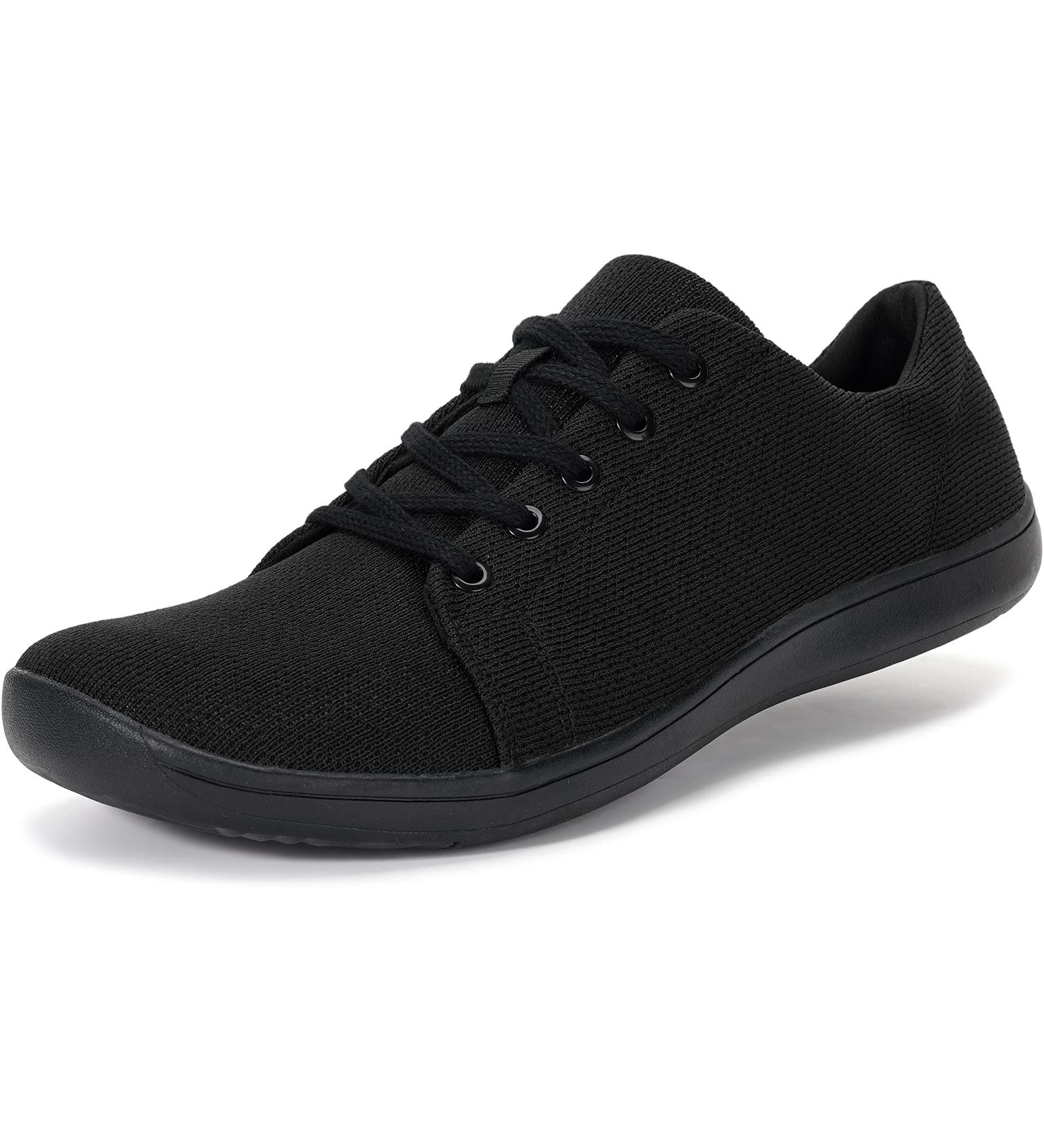 WHITIN Men's Wide Fit Barefoot Sneakers | Zero Drop Sole | Upgraded Footbed | 10.5-11 W71v5 | All Black - Buy Online on GoSupps.com