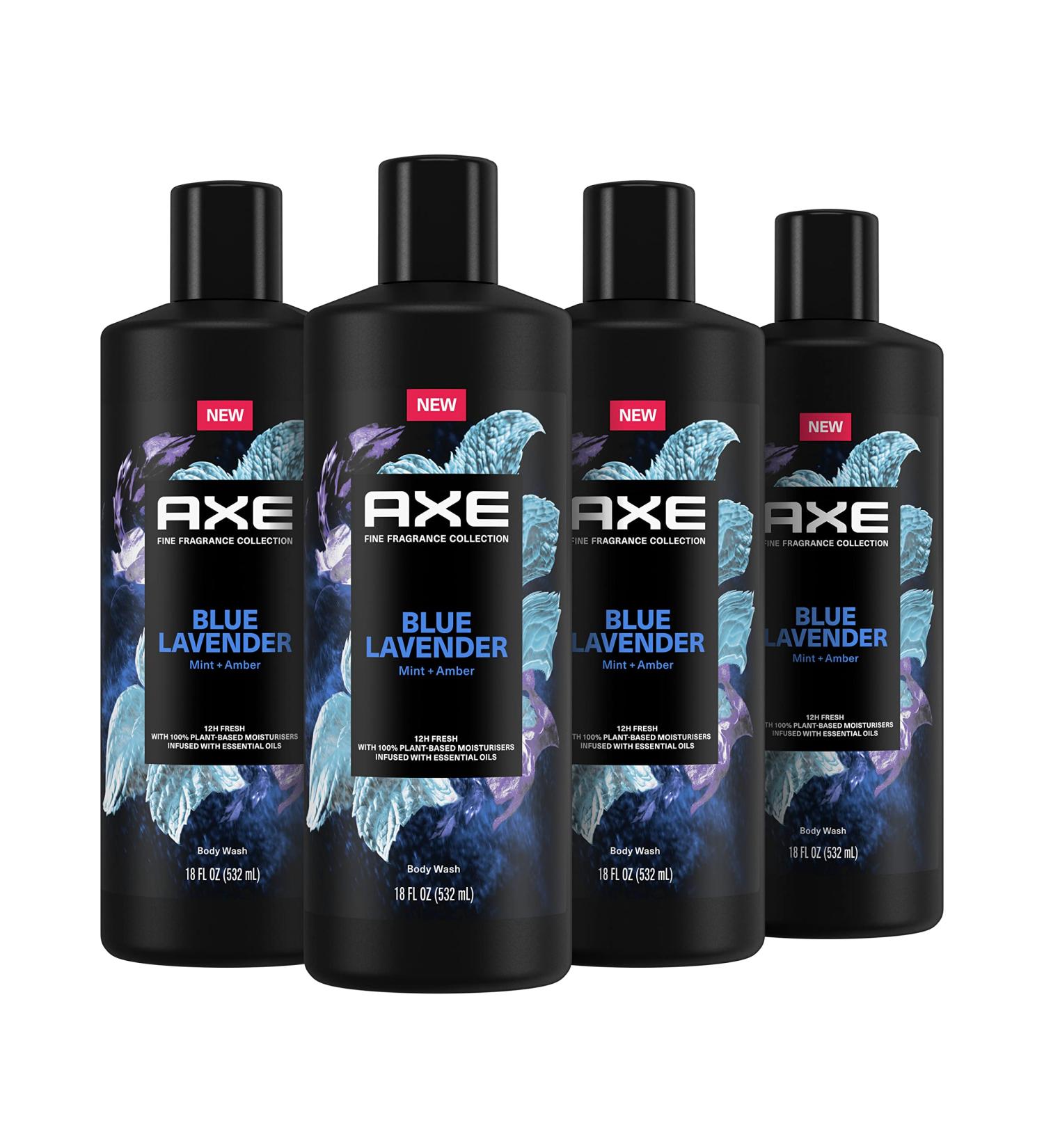 AXE Fine Fragrance Collection Body Wash For Men - Blue Lavender - 4 Count - 18 oz - Buy Online on GoSupps.com
