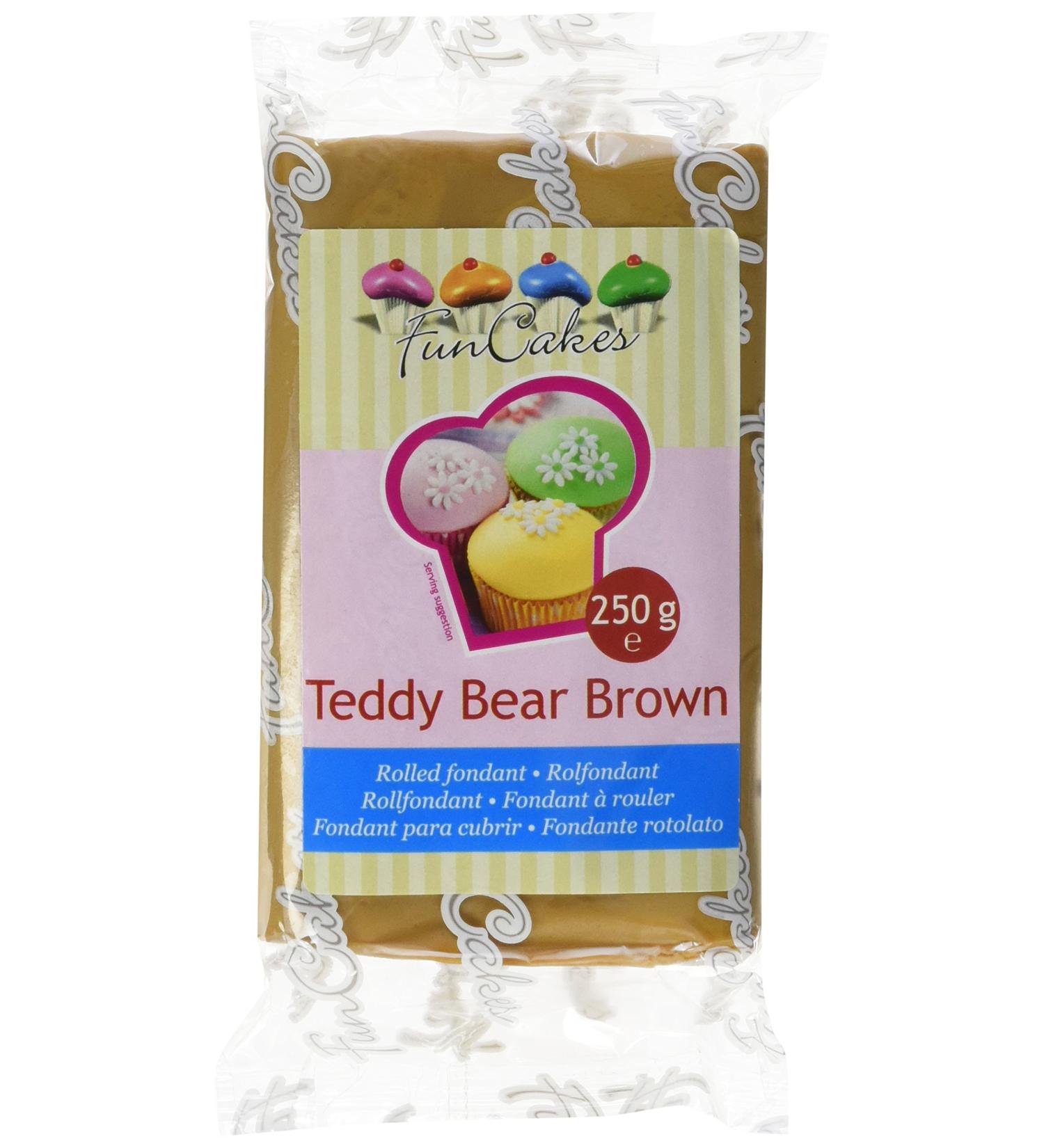 Buy Funcakes Fondant Teddy Bear Brown - Easy to Use & Gluten-Free Cake Decorating (250g) - Halal & Kosher - Buy Online on GoSupps.com