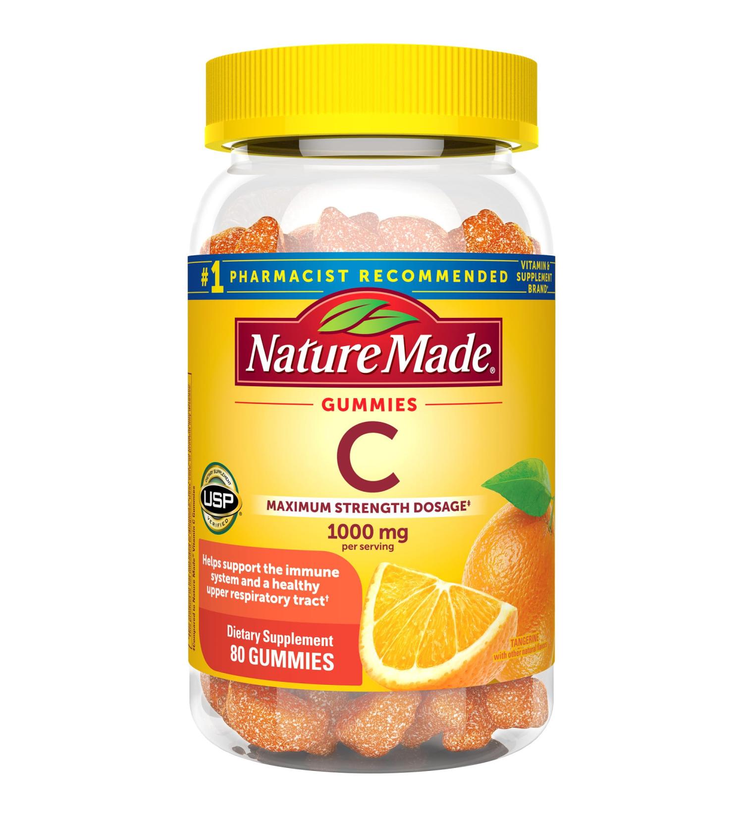 Nature Made Maximum Strength Vitamin C Gummies 1000mg - 80 Gummies (20 Day Supply) - Buy Online on GoSupps.com