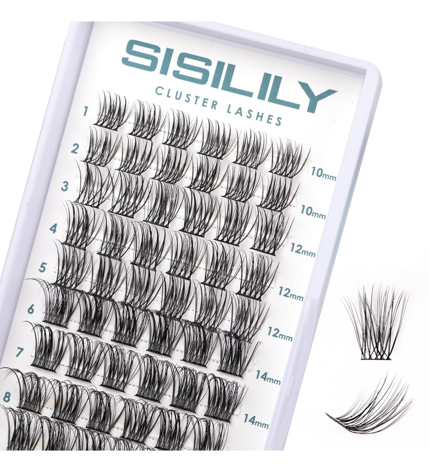 SISILILY Cluster Lashes 72 Ct Individual Lash Clusters DIY Extensions C D Curl | Wispy Fluffy False Eyelashes 10-16mm Length - DM20 Mix - Buy Online on GoSupps.com