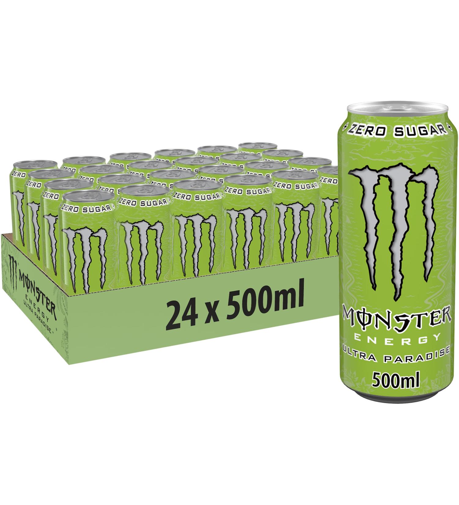  Monster Monster Energy Ultra Paradise - 24 x 500ml cans Zero Sugar and Low Calorie Energy Drink Light and Refreshing Kiwi and Lime Flavored Energy Drink - Buy Online on GoSupps.com