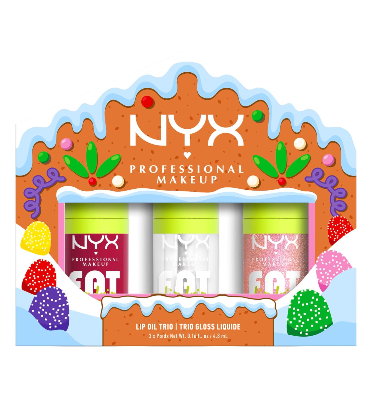 NYX Professional Makeup - Coffret No l & fin d'ann e - Trio Gloss Huiles L vres - Haute brillance - Hydratation 12H - Fat Oil - Teintes : My Main Newsfeed Holi-Bae - Buy Online on GoSupps.com