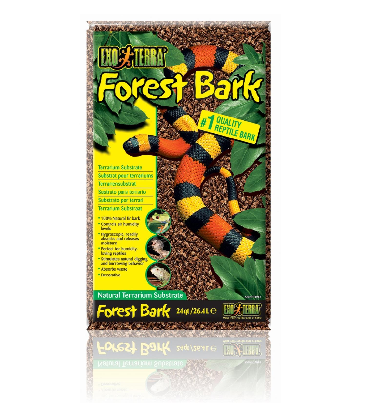 Exo Terra Forest Bark Substrate - Ideal Pine Bark for Moisture-Loving Reptiles Amphibians & Invertebrates | 4.4L & 26.4L | International Shipping - Buy Online on GoSupps.com