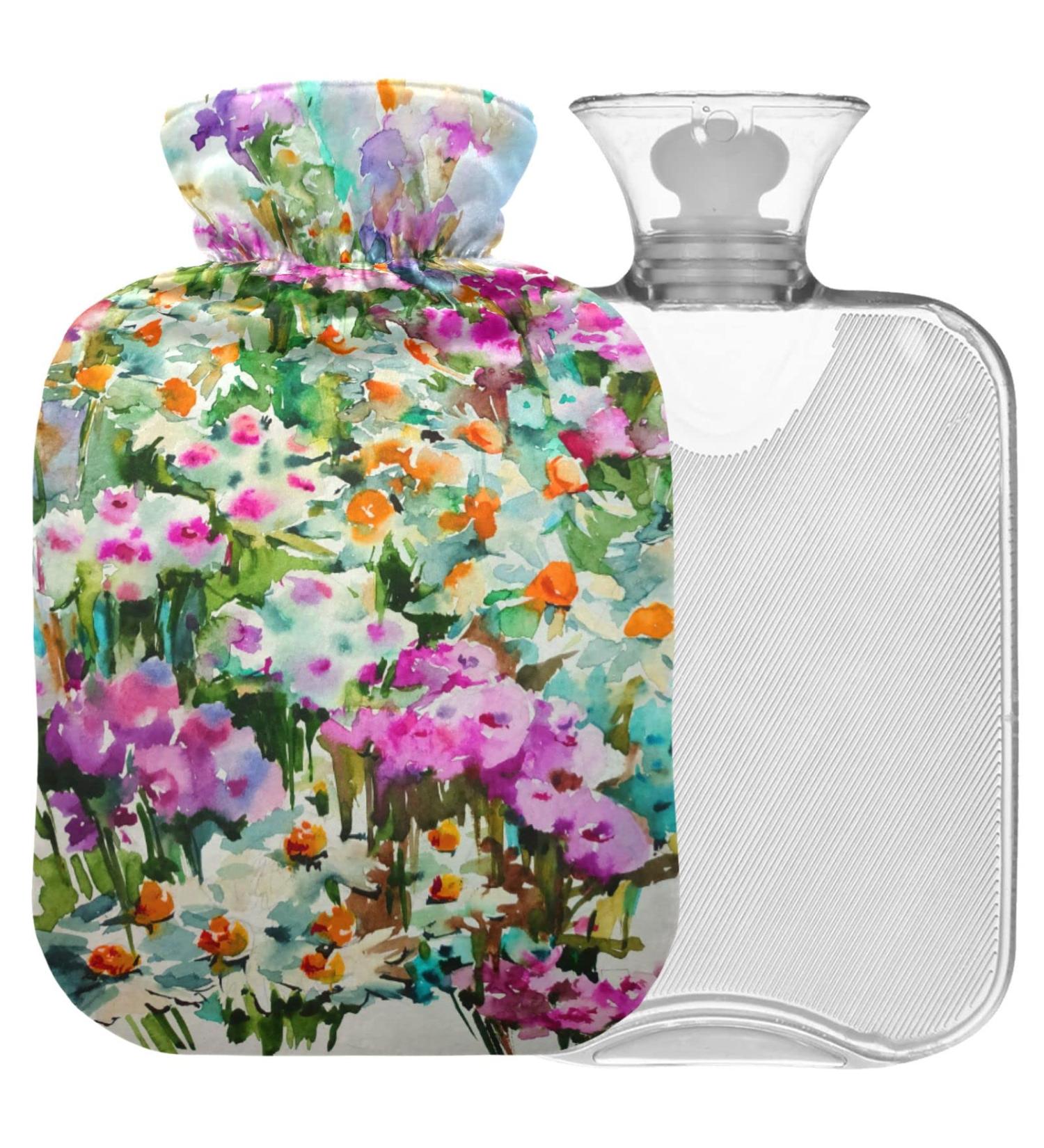 Shop Naanle Romantic Spring Flowers Heat Bottle - 1L Transparent Hot Water Bottle for Hand & Foot Pain Relief | Ideal for Warmth and Cold Therapy - Buy Online on GoSupps.com