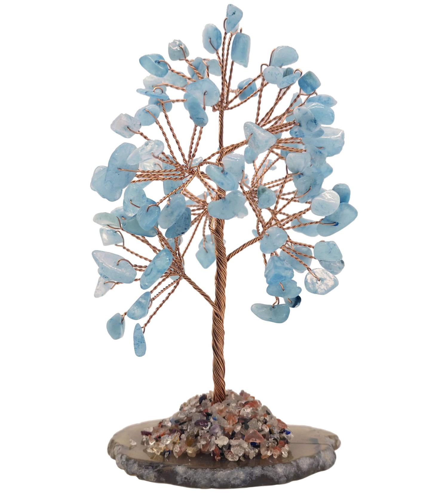 MINA HEAL Aquamarine Crystal Gemstone Money Tree - Chakra Healing Feng Shui Good Luck Wealth & Prosperity - Buy Online on GoSupps.com