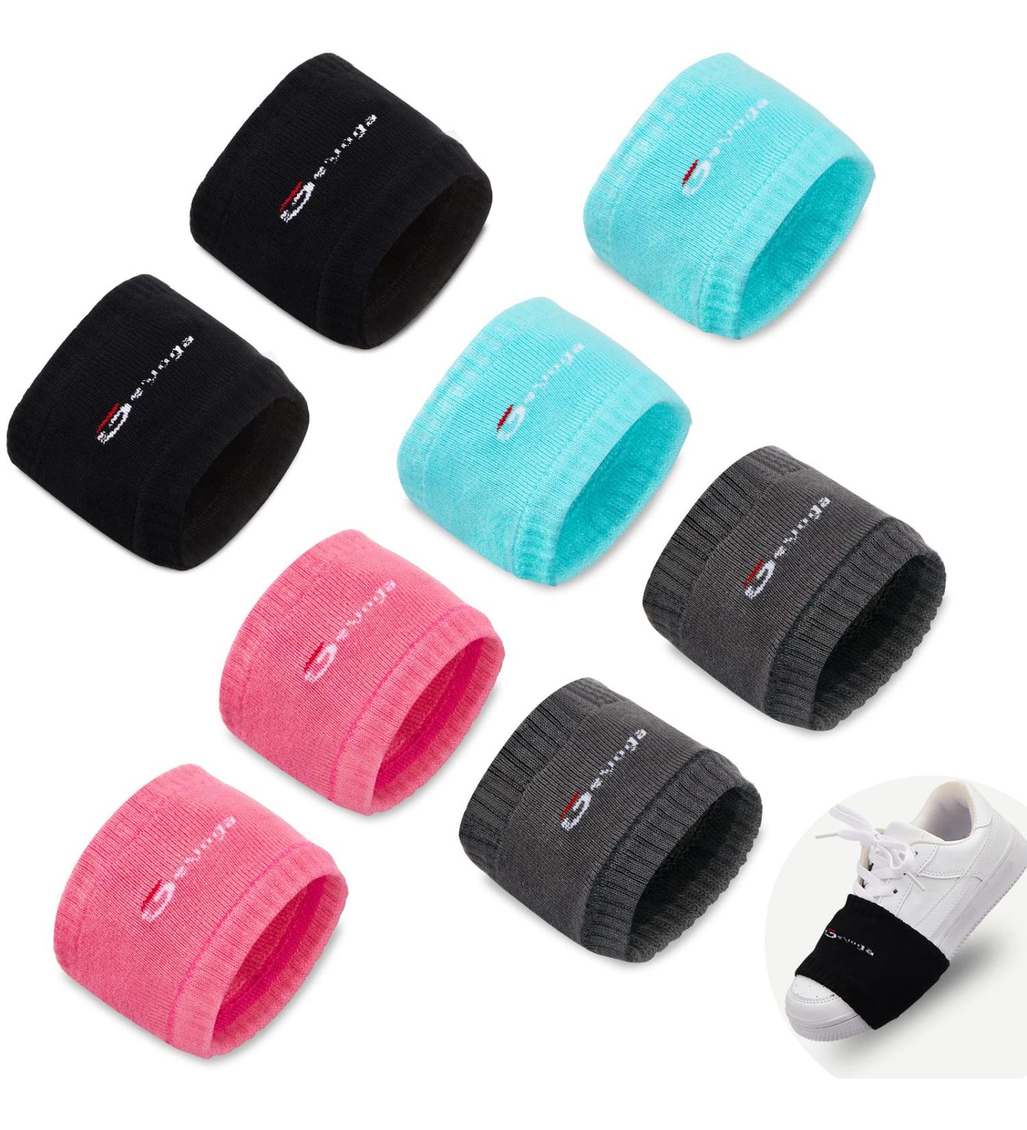 Geyoga Shoe Socks 4 Pairs - Dance Shoe Covers for Smooth Floors - Dance Sliders for Knee Protection - Black Gray Red Blue - Buy Online on GoSupps.com