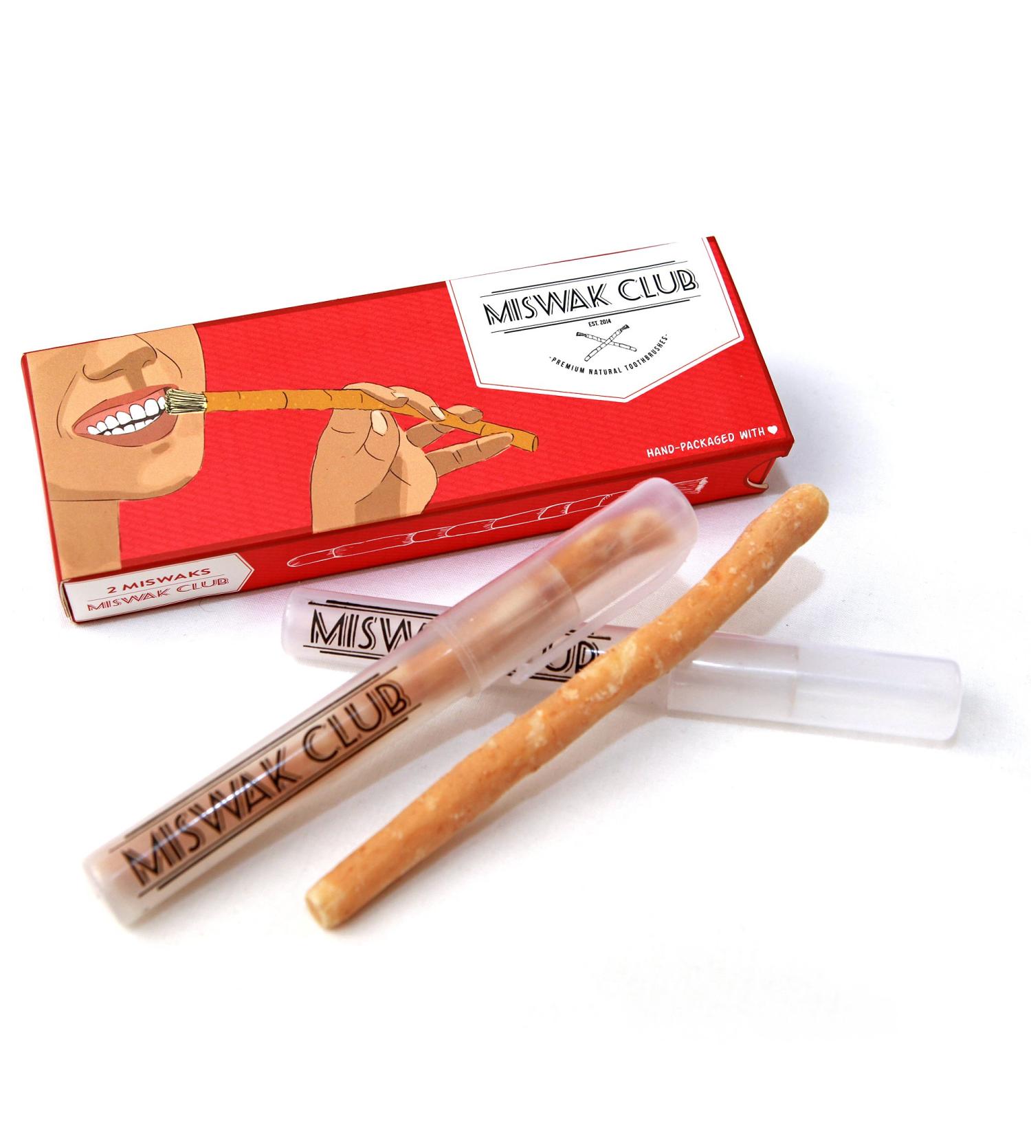 Natural Teeth Whitening Kit: Miswak Club's Toothbrush for Whiter Teeth and Fresher Breath - Chemical Free - Buy Online on GoSupps.com