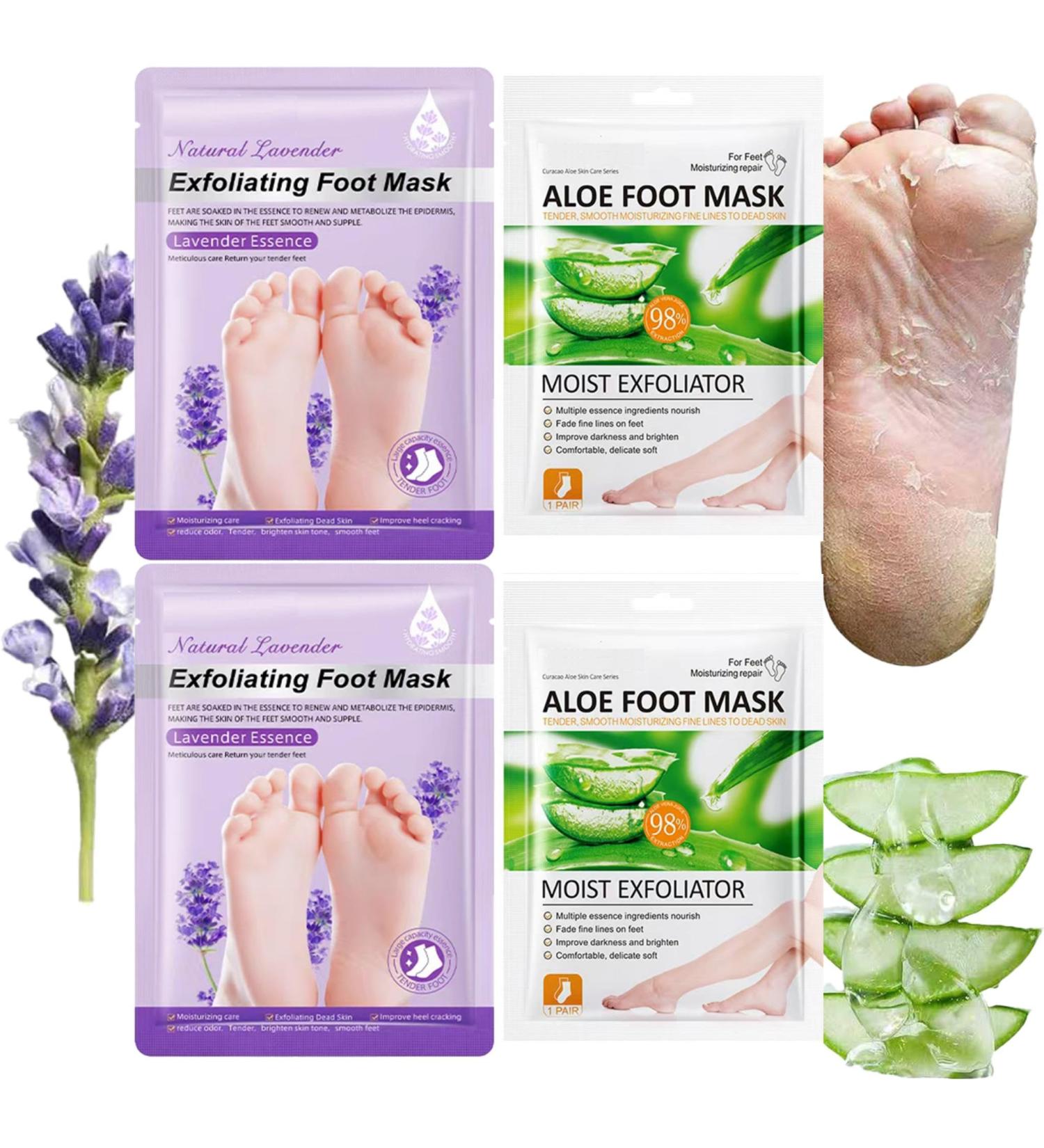 4 Paires Masque Pied Hydratant Masque Pieds Exfoliant et Nourrissant soin des pieds pour Callosit s Crevasses et Pieds Secs et fendill s(2 paires Aloe vera + 2 paires Lavande) 01 - Buy Online on GoSupps.com