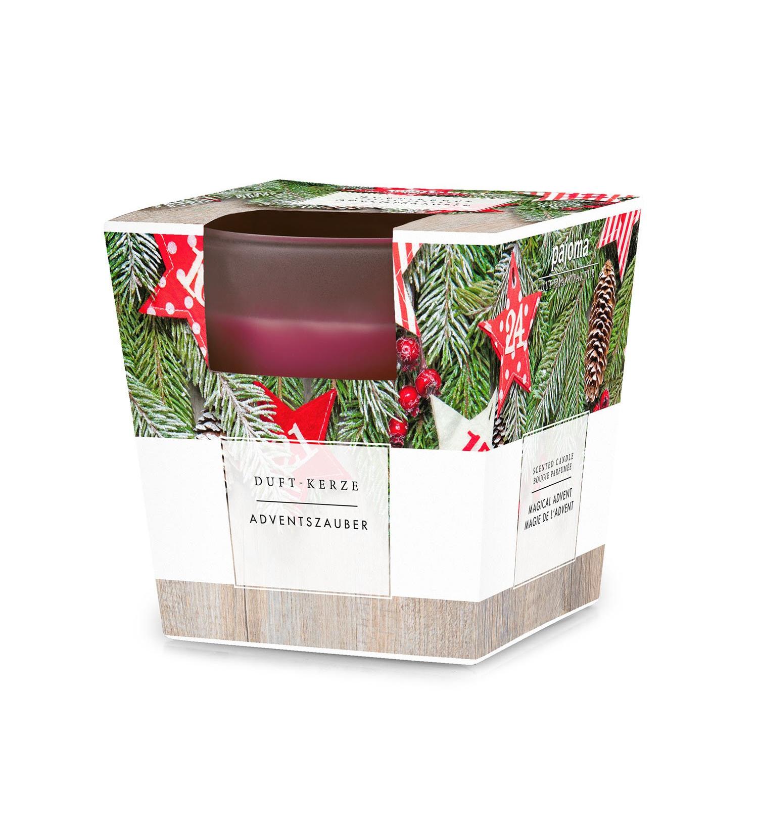Pajoma fragrance candle Advent magic - in satin glass |120g of wax weight burning time: 25 hours in a noble gift packaging |Premium quality Advent magic 1