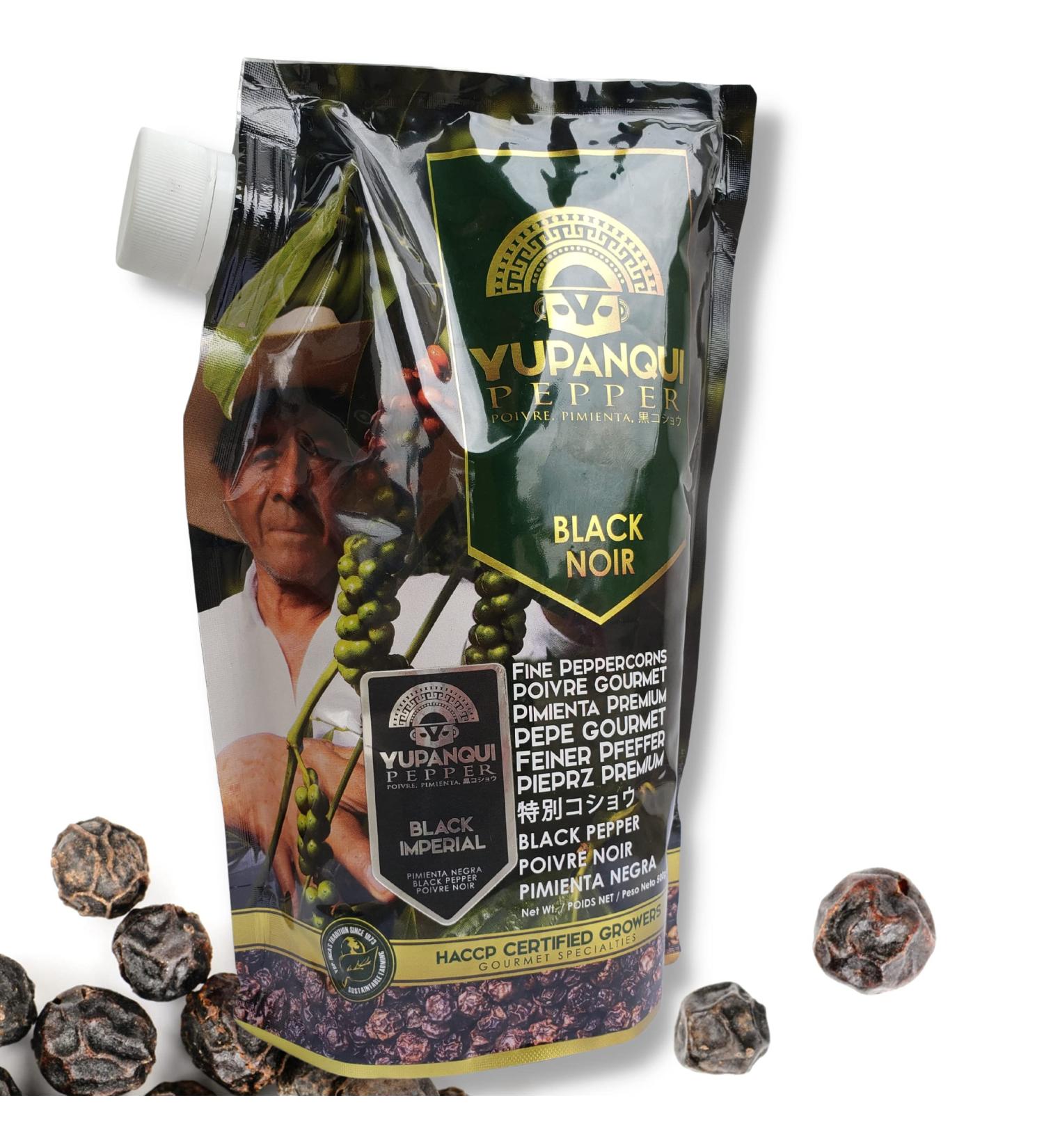 Yupanqui Gourmet Black Pepper Imperial - 17.6oz Refill Peppercorns for Grinder - 100% Organic Whole Peppercorns - Buy Online on GoSupps.com