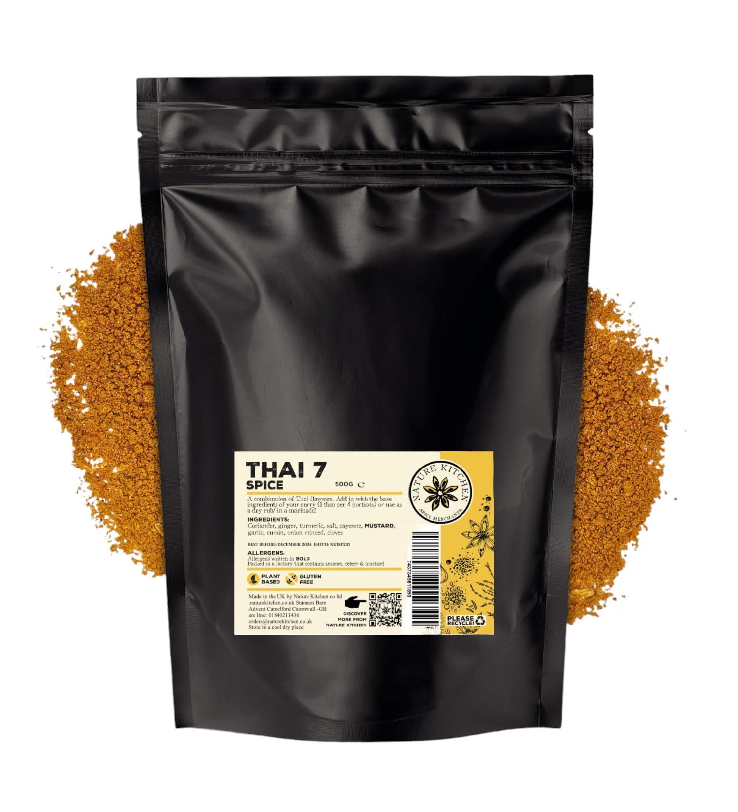 Nature Kitchen Thai 7 Spice 500g - Gluten-Free & Vegan Cooking Blends for Marinades, Sauces, Frying, Baking or Grilling - Buy Online on GoSupps.com