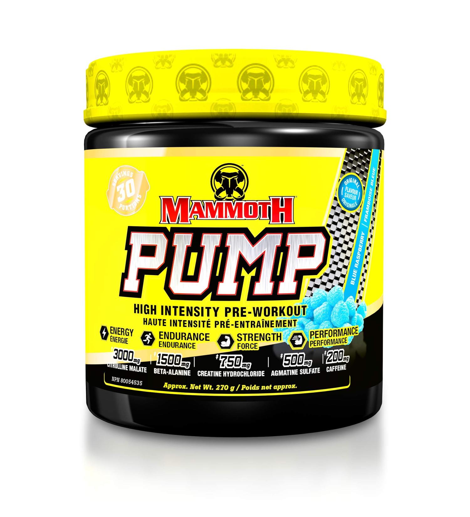 MAMMOTH PUMP Pre Workout Powder Superior Muscle Pumps Increase Strength & Endurance Explosive Power & Energy Supplement Heightened Focus Quick Recovery Reduced Soreness (30 Serves Blue Raspberry) Blue Raspberry 30 Servings (Pack of 1) - Buy Online on GoSupps.com
