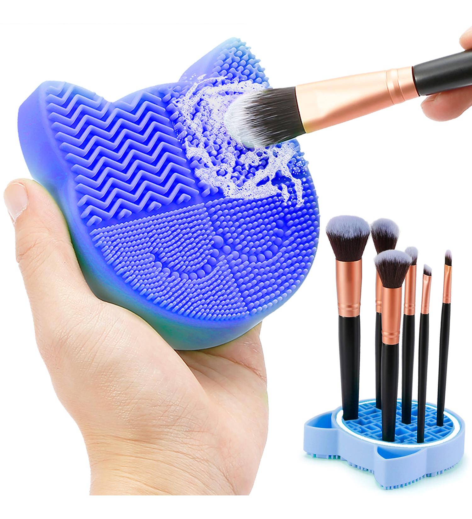 TailaiMei 2 in 1 Makeup Brush Cleaning Mat & Cat-Shaped Organizer - Portable Silicone Brush Cleaner - Fast International Shipping - Buy Online on GoSupps.com