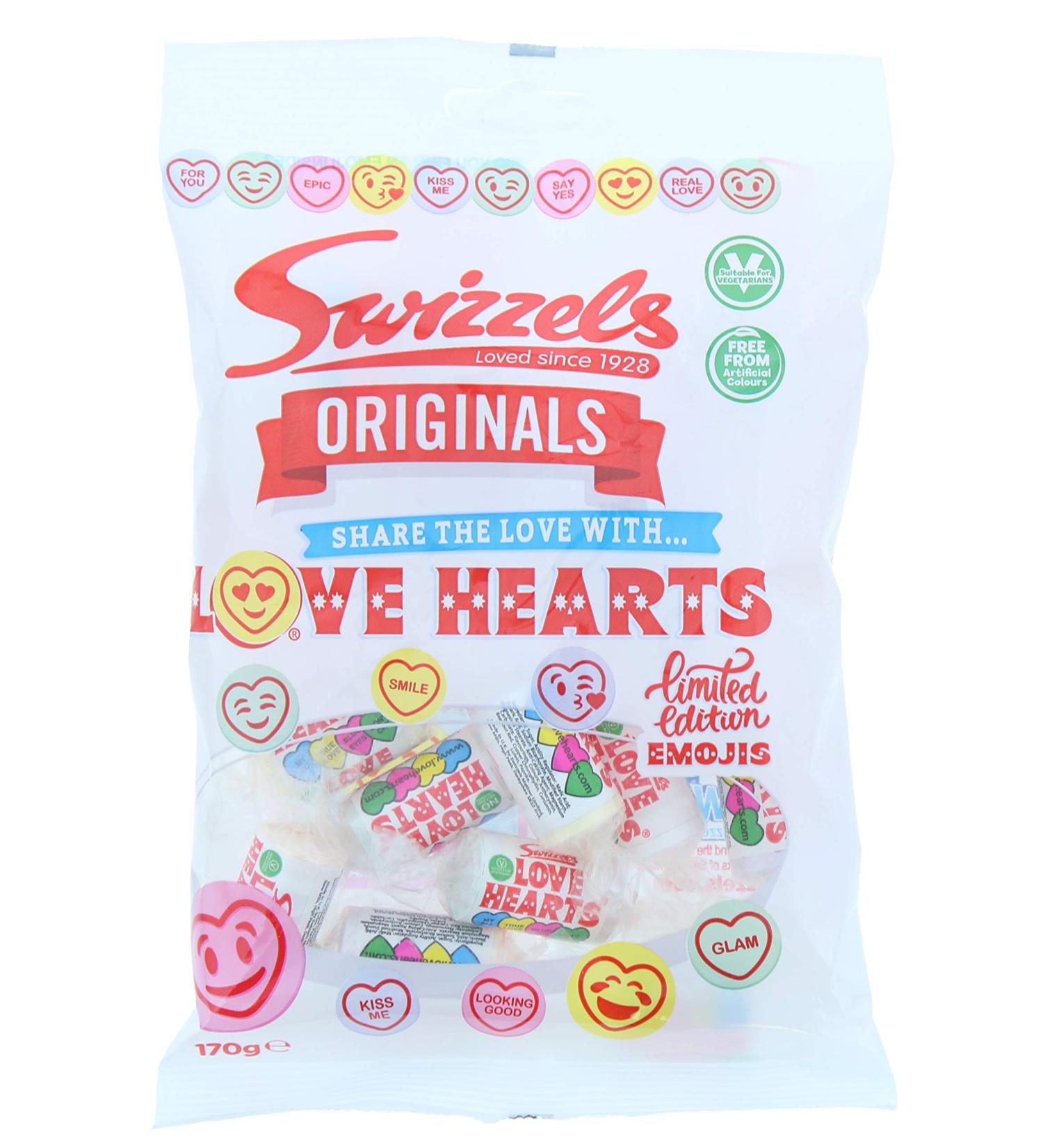 Swizzels Originals Love Hearts Sweets (170g x1)