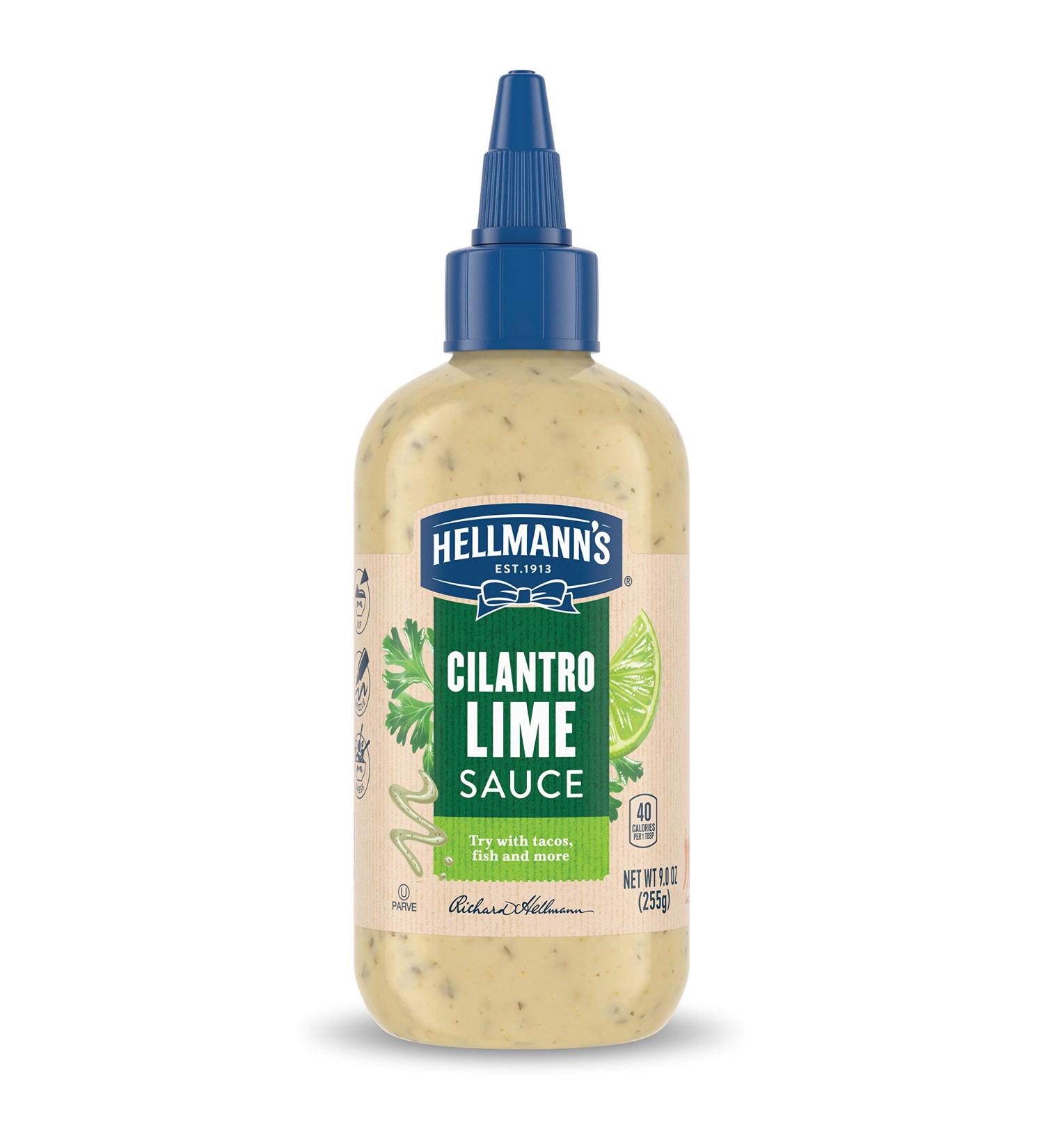 Hellmann's Cilantro Lime Sauce 9 oz - Gluten & Dairy Free, No Artificial Flavors, Dip, Dressing - Buy Online on GoSupps.com