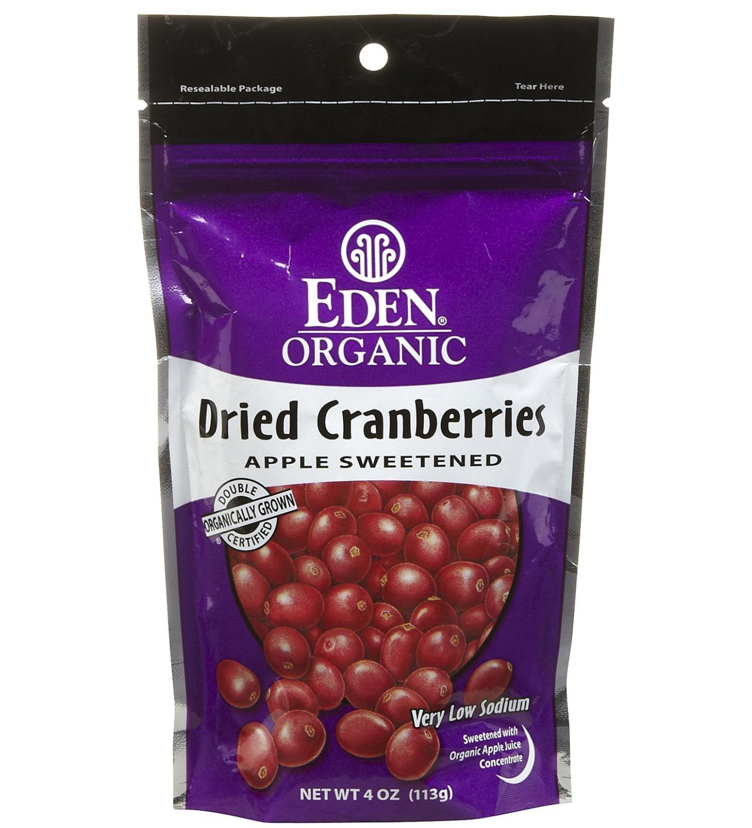 Eden Foods Organic Dried Cranberries 4 oz - Healthy Snack & Superfood - Buy Online on GoSupps.com