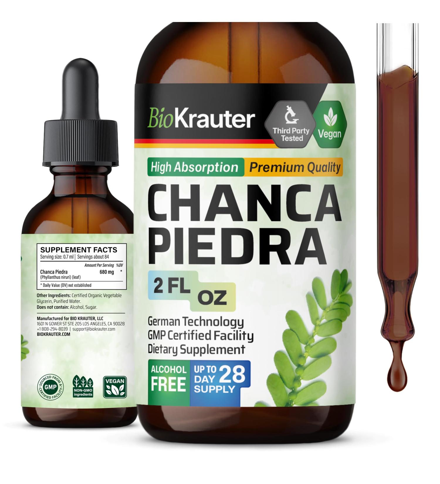Chanca Piedra Tincture - Natural Kidney & Gallbladder Support - Vegan Alcohol & Sugar Free 2 Fl Oz - Buy Online on GoSupps.com